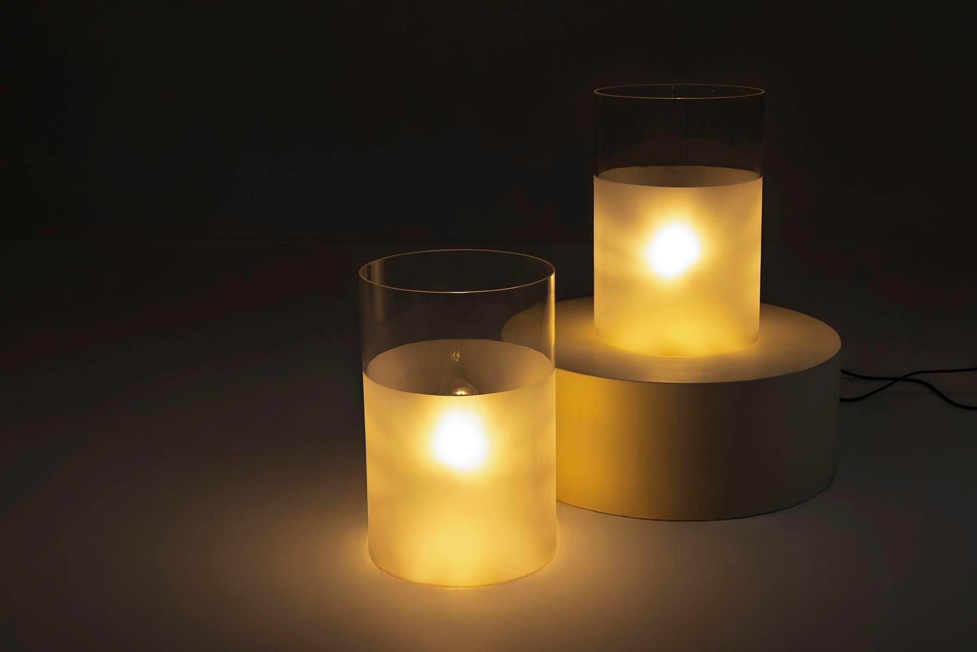 Glass Set Fatua Table Lamps by Guido Rosati for Fontana Arte, Italy 1970s For Sale