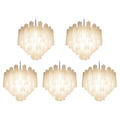 Set Five Murano Glass Tube Chandeliers