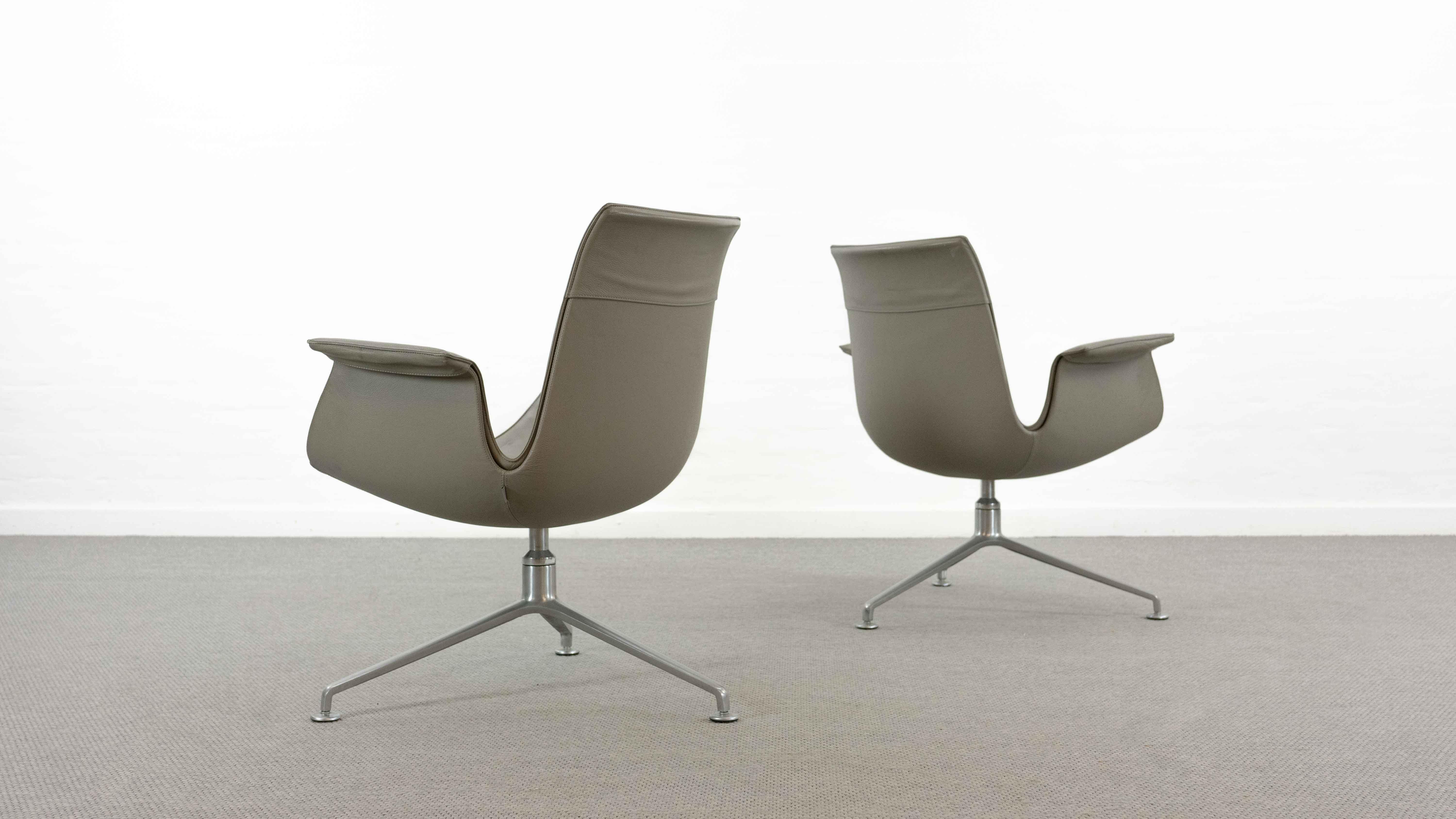 Leather Set FK Lounge Chairs by Preben Fabricius and Jorgen Kastholm for Walter Knoll