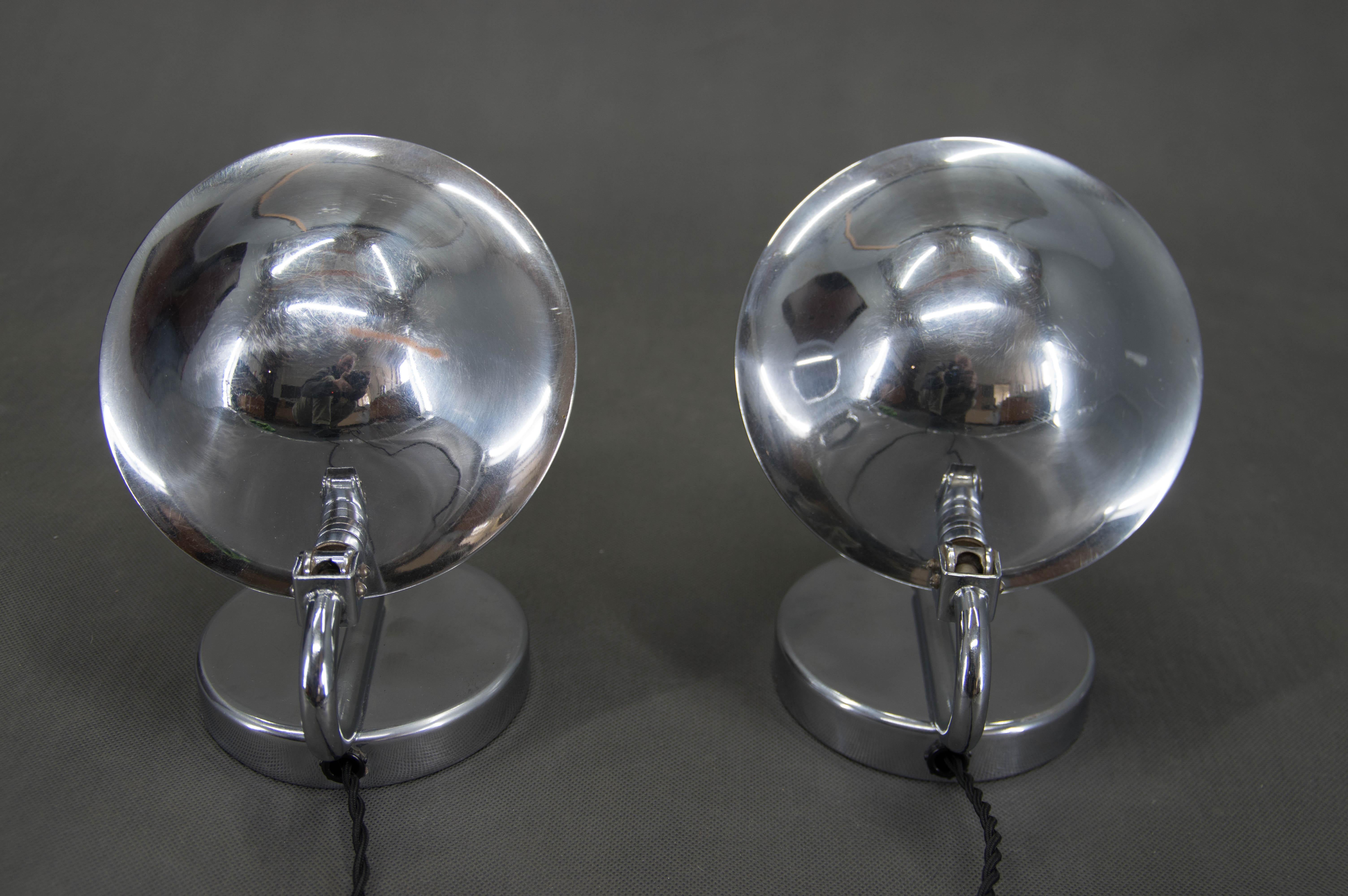 Czech Set fo Two Table/Bedside Lamps by Napako, 1930s
