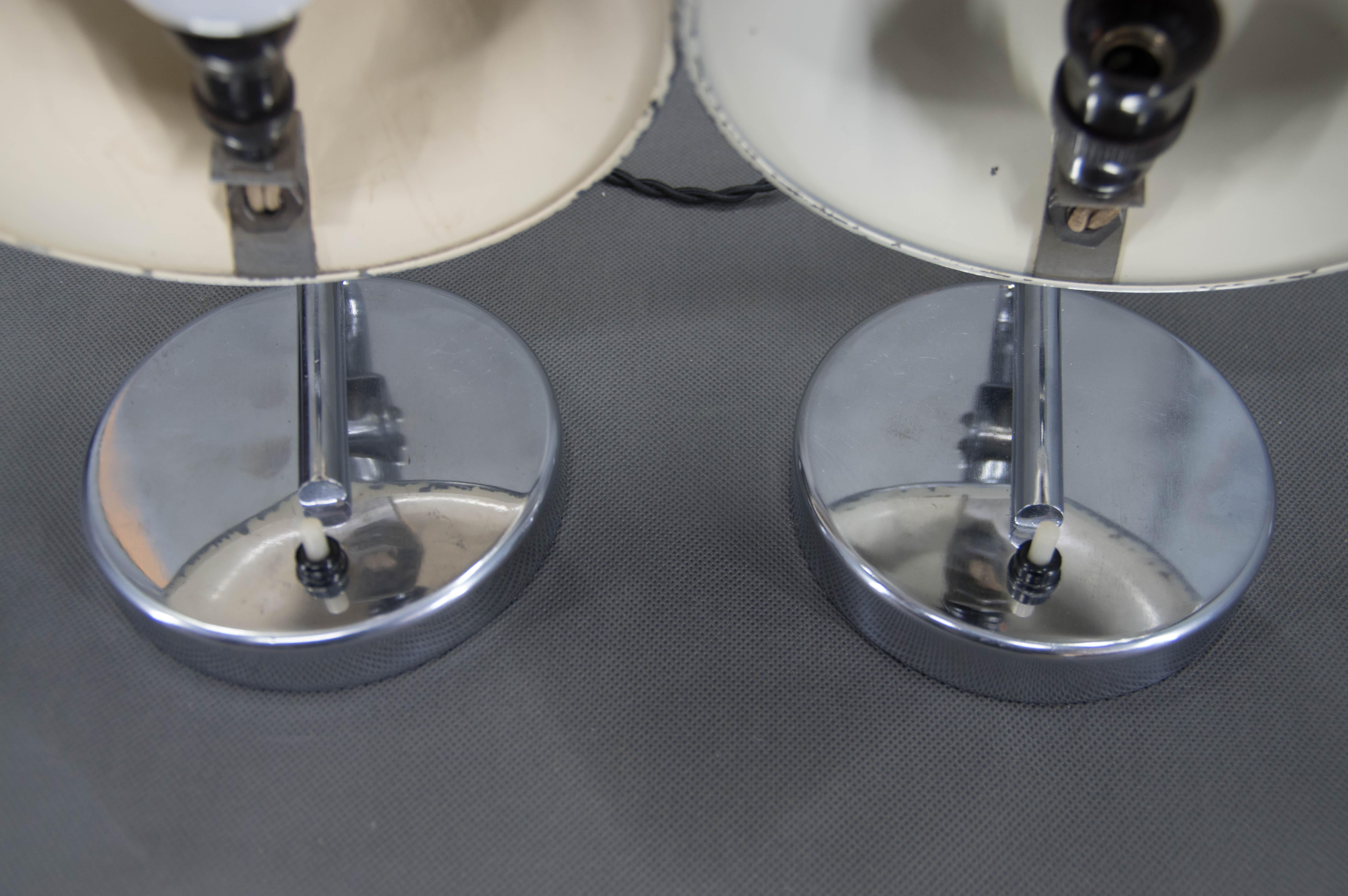 Mid-20th Century Set fo Two Table/Bedside Lamps by Napako, 1930s
