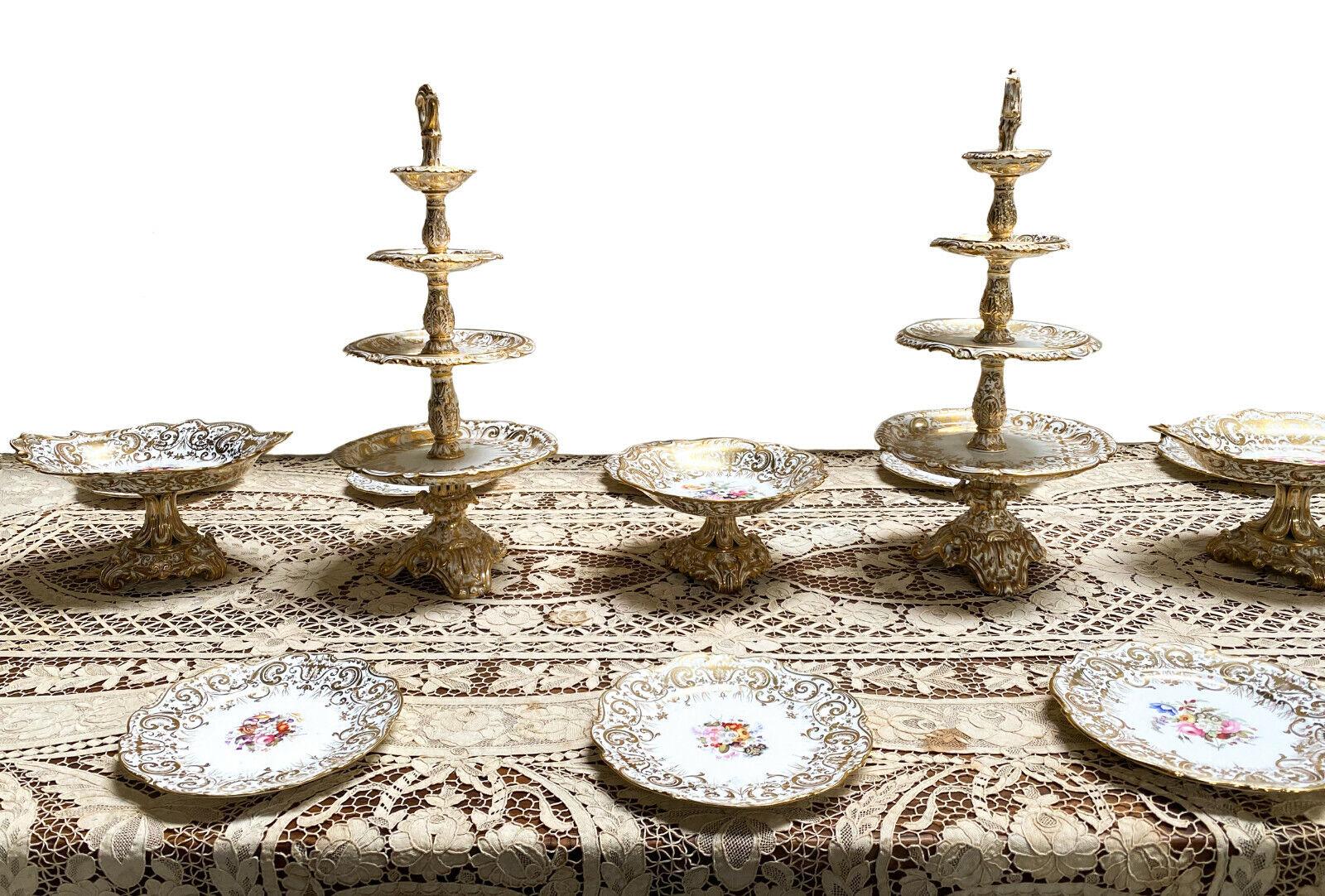 Set for 16 Magnificent 23pc Coalport Feltspar England Porcelain Dessert, c1825 For Sale 1