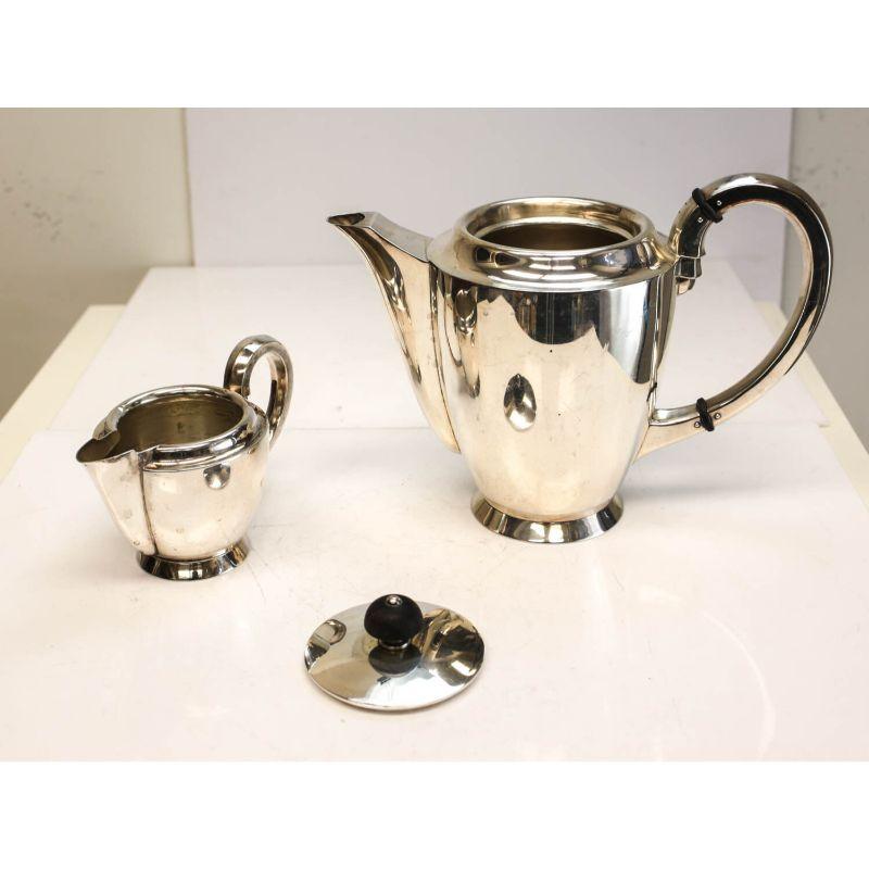 Set for 8 Jakob Grimminger German 835 Silver Coffee or Hot Chocolate Service In Good Condition In Gardena, CA