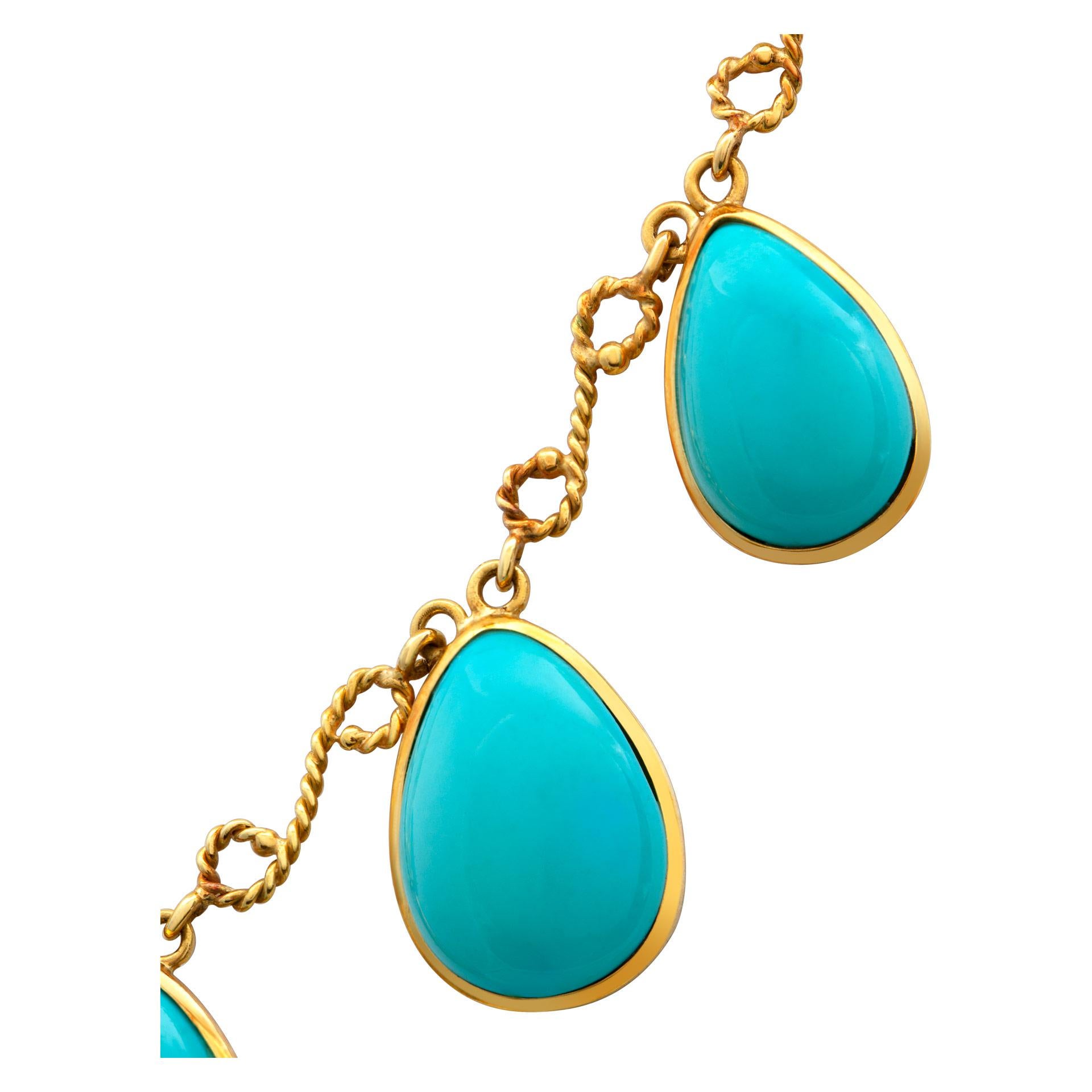 Set for a Queen! Turquoise Necklace, Earring & Ring Set in 18k 1