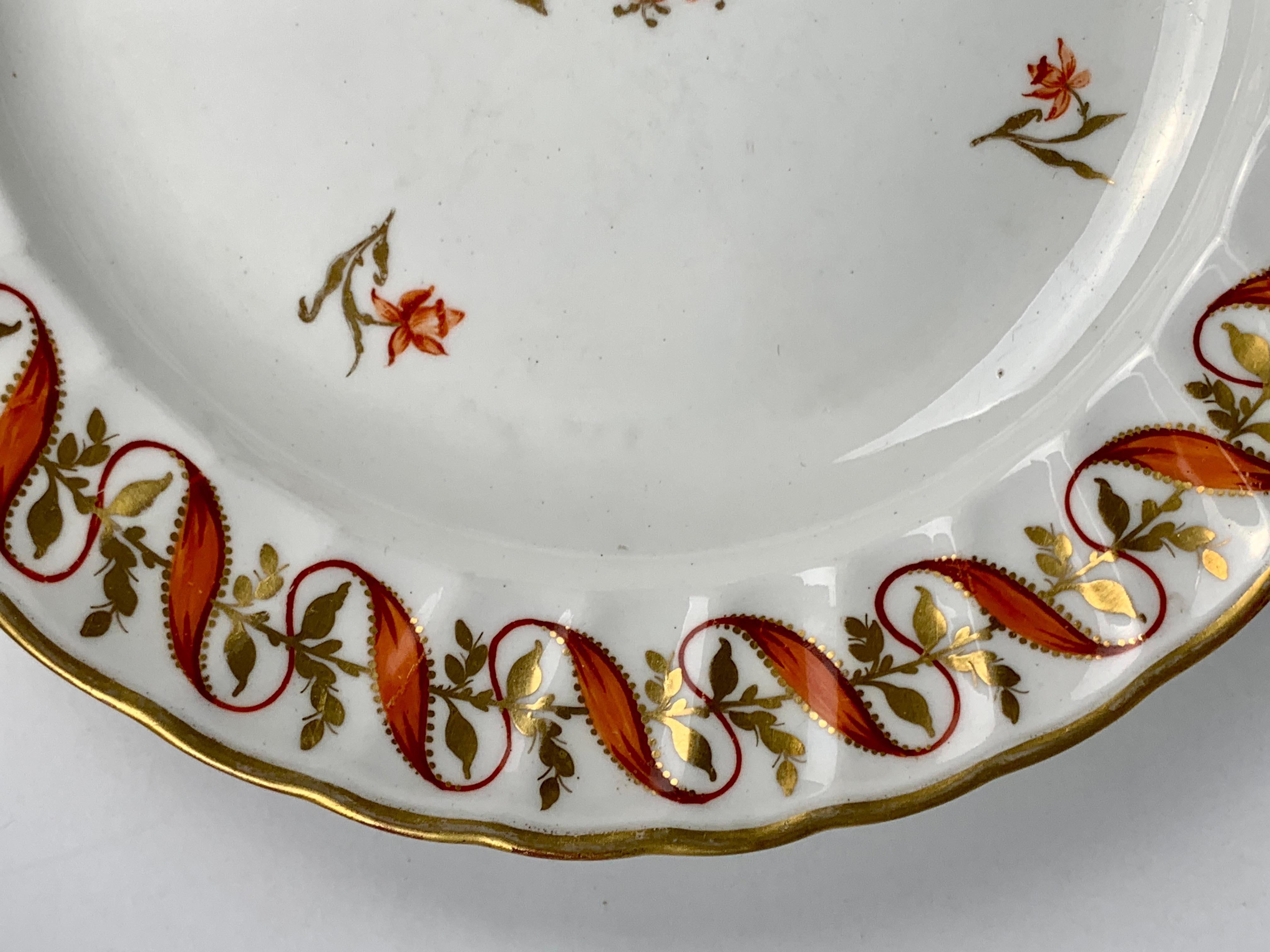 Set Four Antique Porcelain Dishes Hand-Painted 18th Century England, circa 1790 For Sale 2