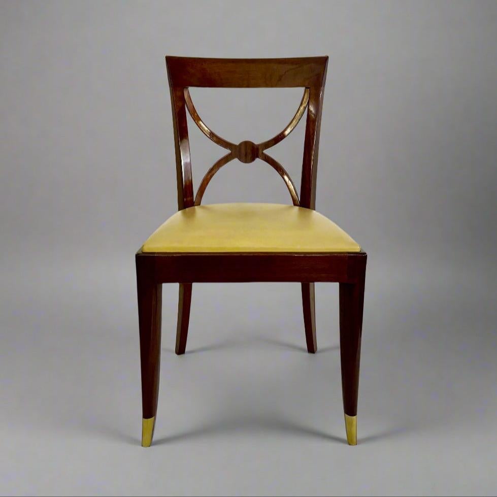 Belgian Set Four Art Deco Period DE COENE FRÈRES Side Chairs France circa 1930 For Sale