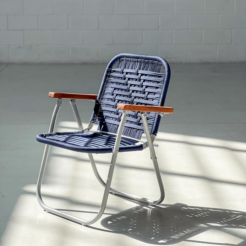 Set four beach chair Japú navy  - Outdoor area Garden and Lawn Dengô Brasil For Sale 7