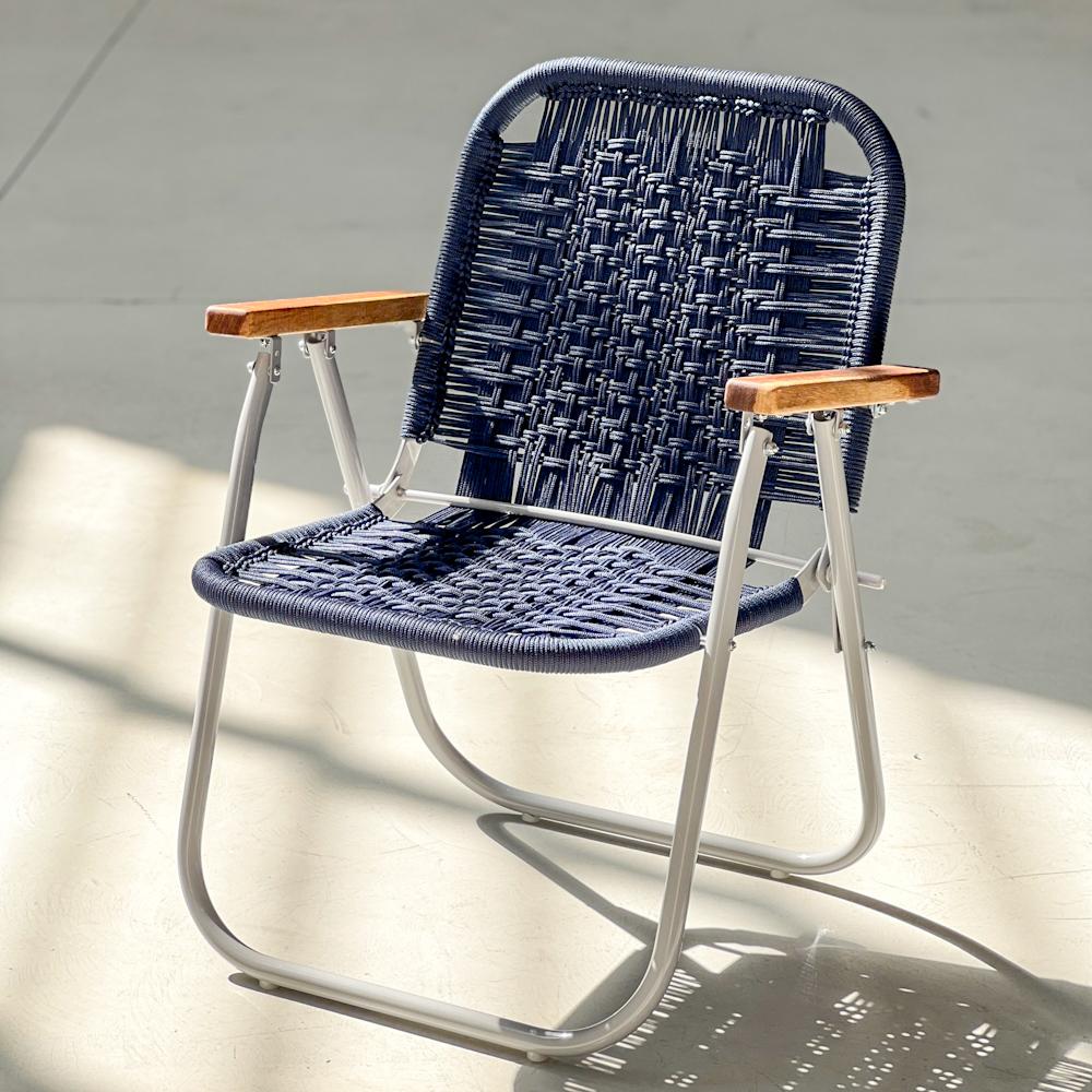 Contemporary Set four beach chair Japú navy  - Outdoor area Garden and Lawn Dengô Brasil For Sale