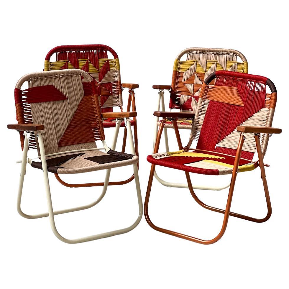 Set four beach chair Japú Trama 7/10 - Outdoor area Garden and Lawn Dengô Brasil For Sale