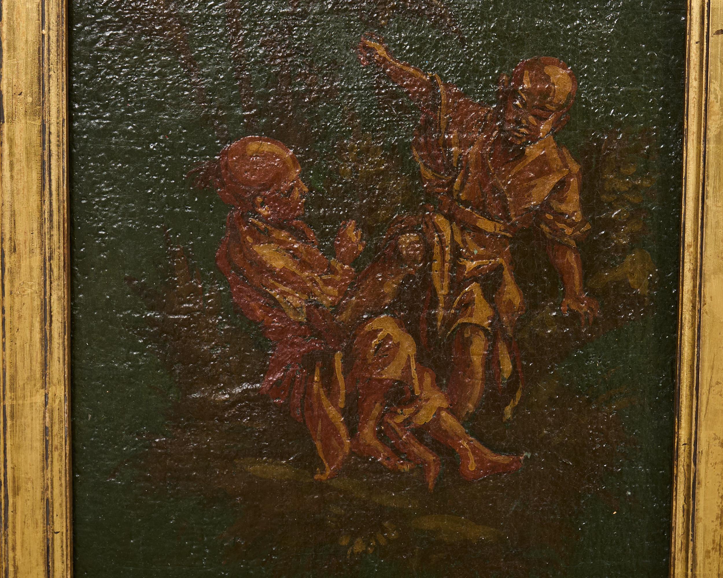 Set aus vier gerahmten, bemalten Paneelen im Chinoiserie-Revival-Stil im Angebot 6