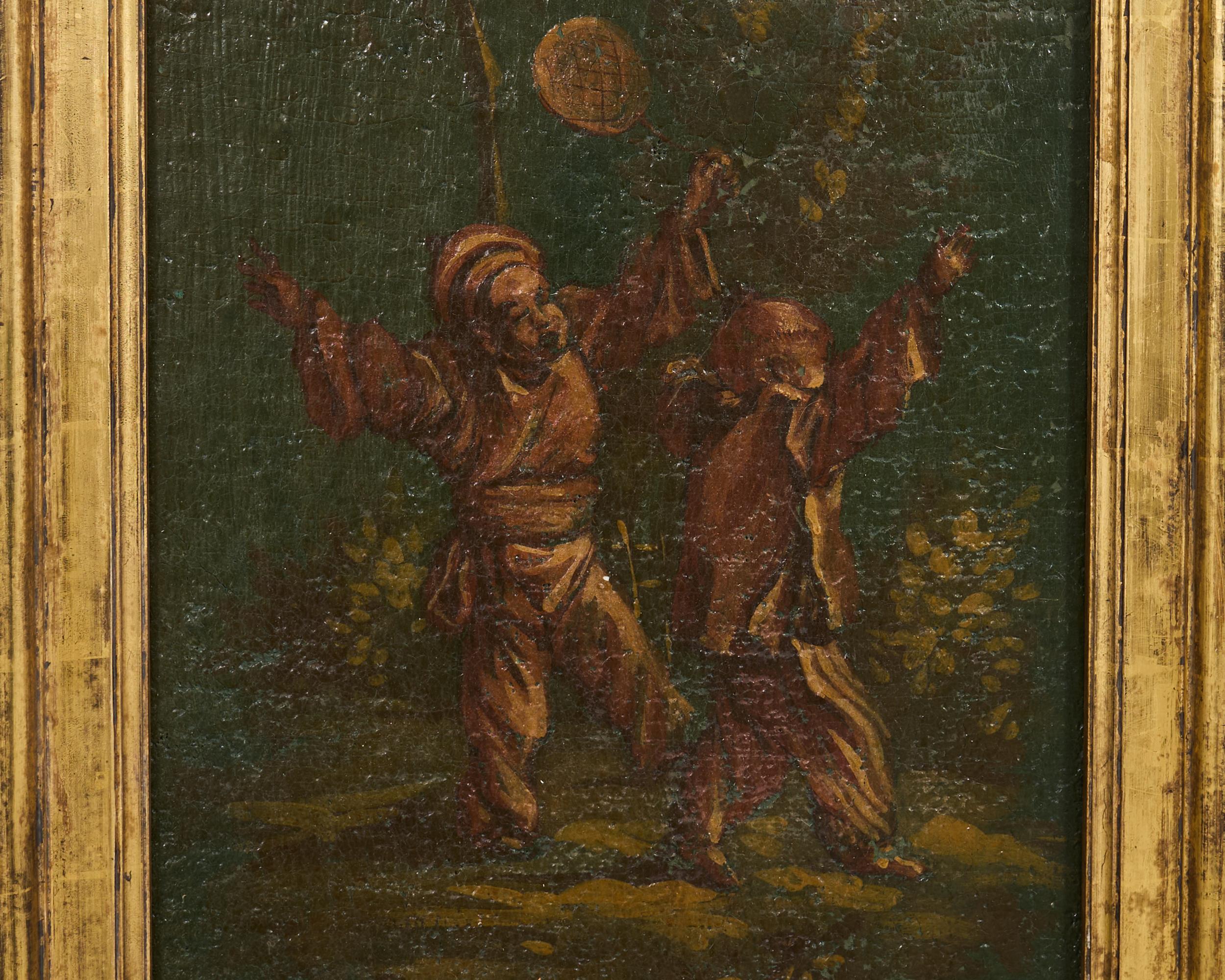 Set aus vier gerahmten, bemalten Paneelen im Chinoiserie-Revival-Stil im Angebot 7