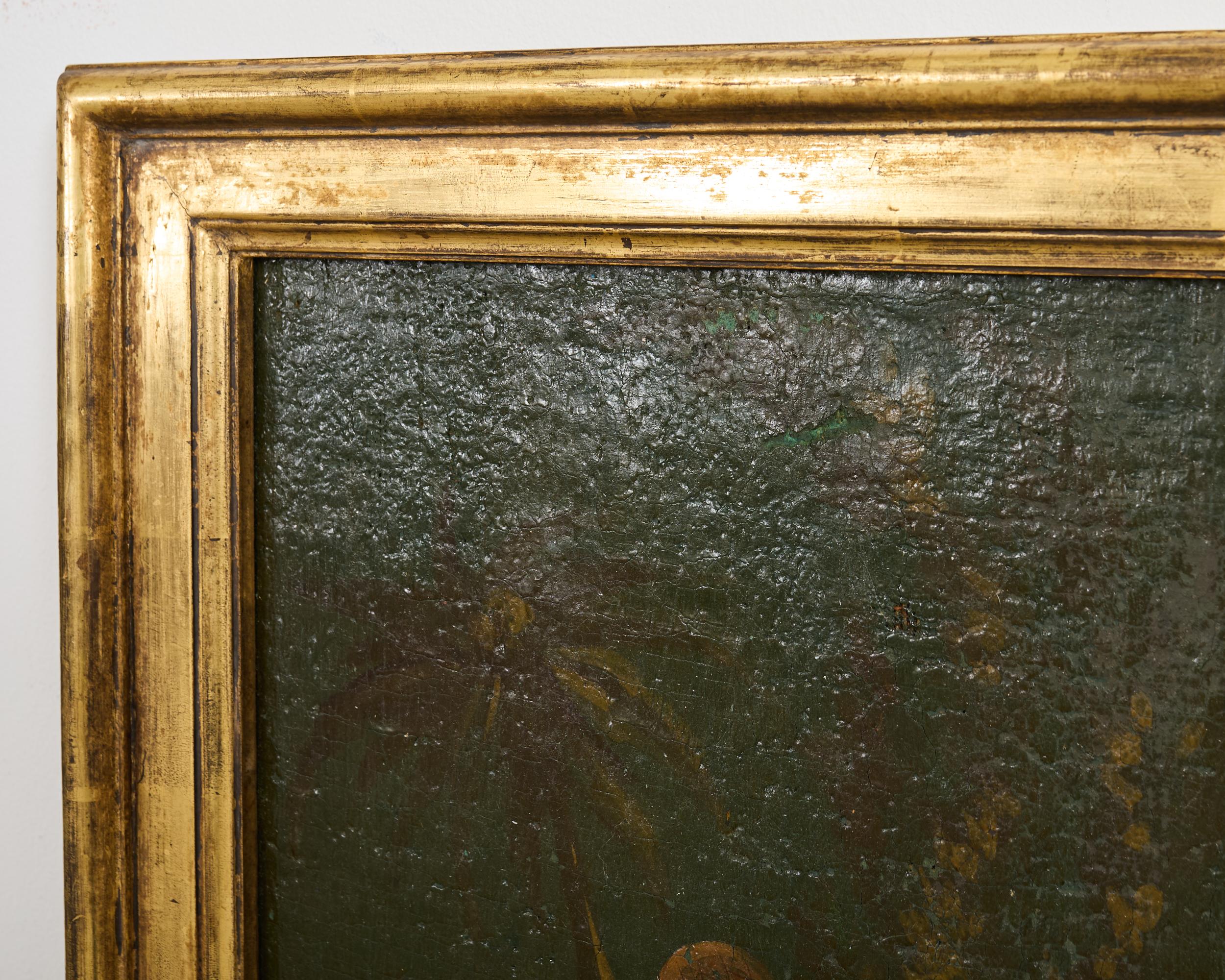 Set aus vier gerahmten, bemalten Paneelen im Chinoiserie-Revival-Stil im Angebot 9