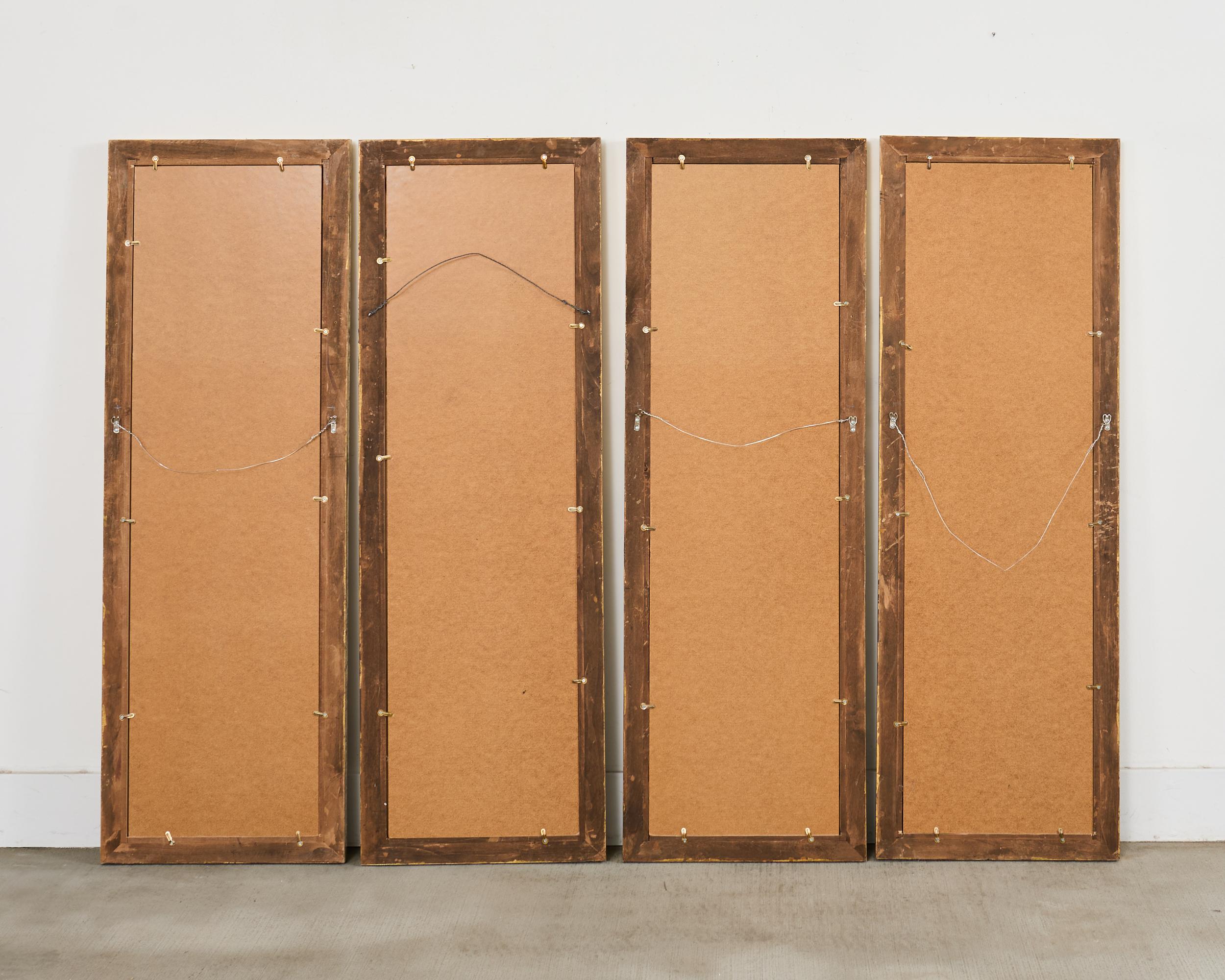 Set aus vier gerahmten, bemalten Paneelen im Chinoiserie-Revival-Stil im Angebot 12