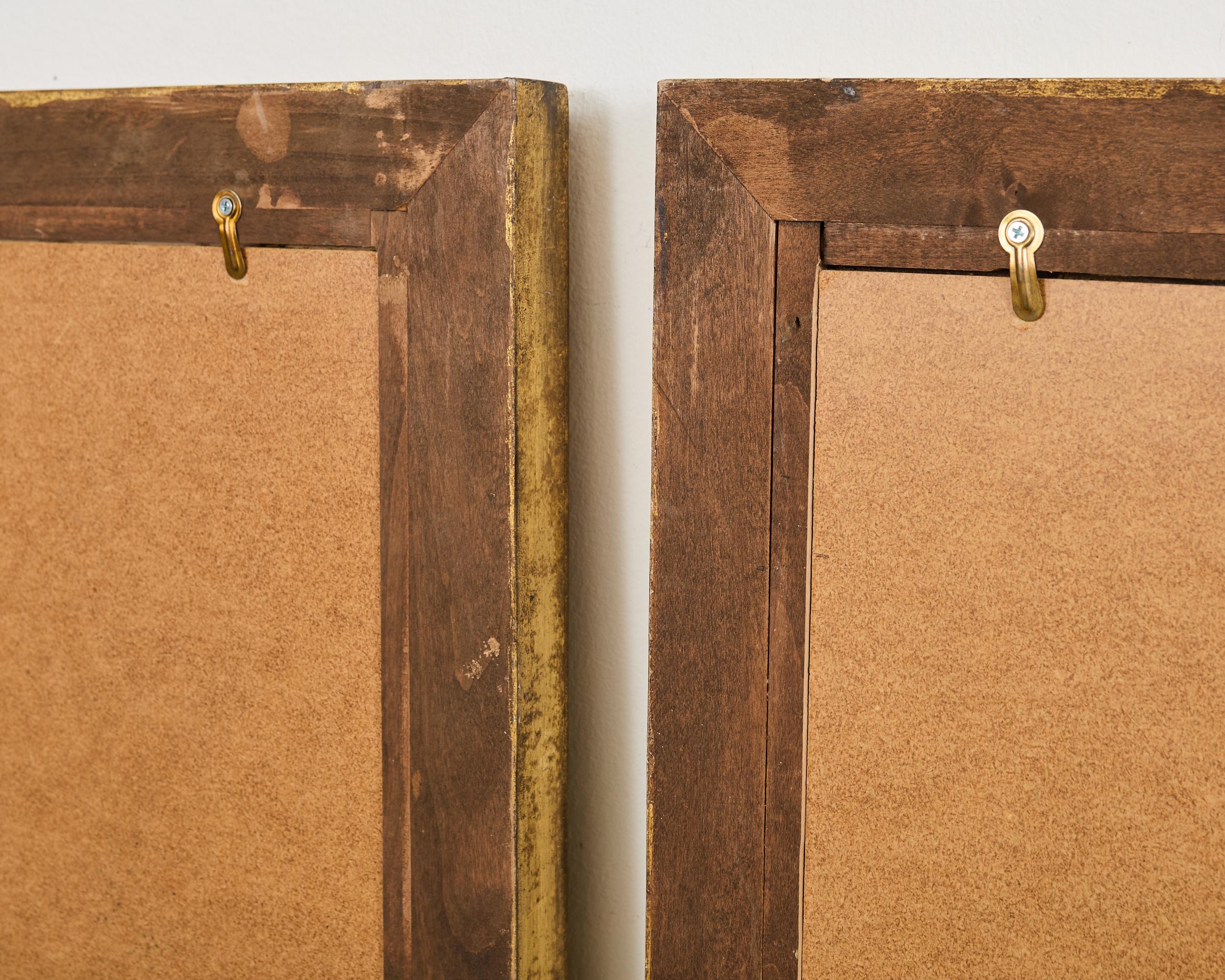 Set aus vier gerahmten, bemalten Paneelen im Chinoiserie-Revival-Stil im Angebot 13