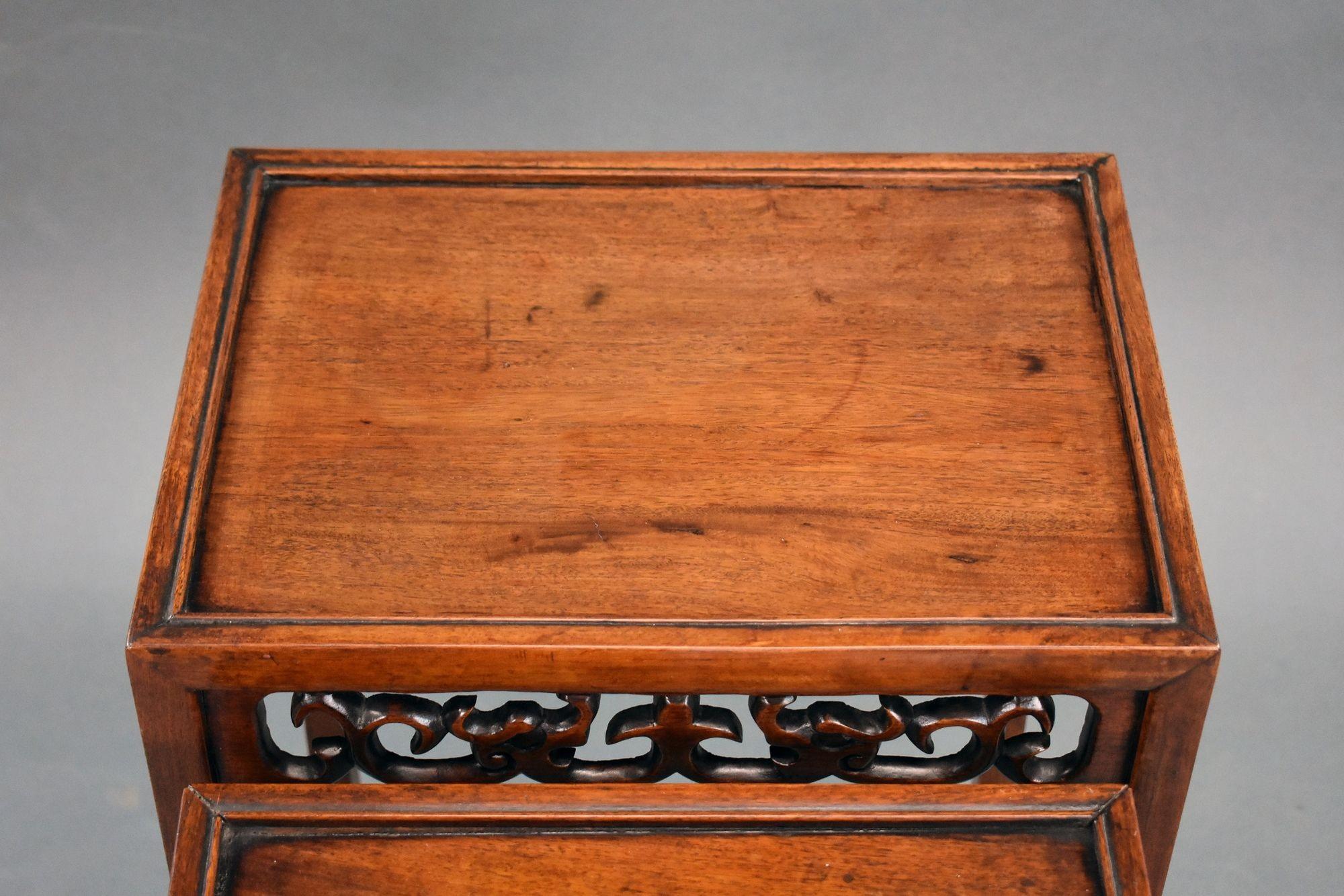 Set Four graduated Chinese Hardwood Nest Tables For Sale 6