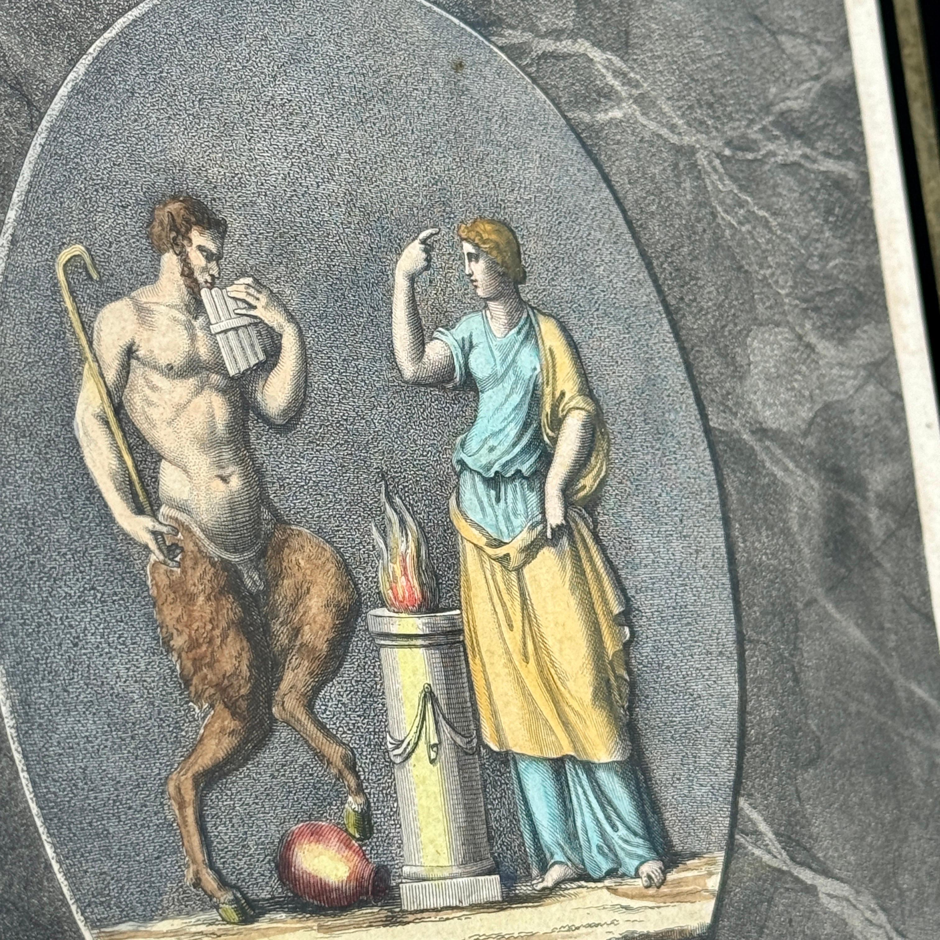 Set Four Hand Colored Pierre Gravees Antiques Engravings For Sale 2