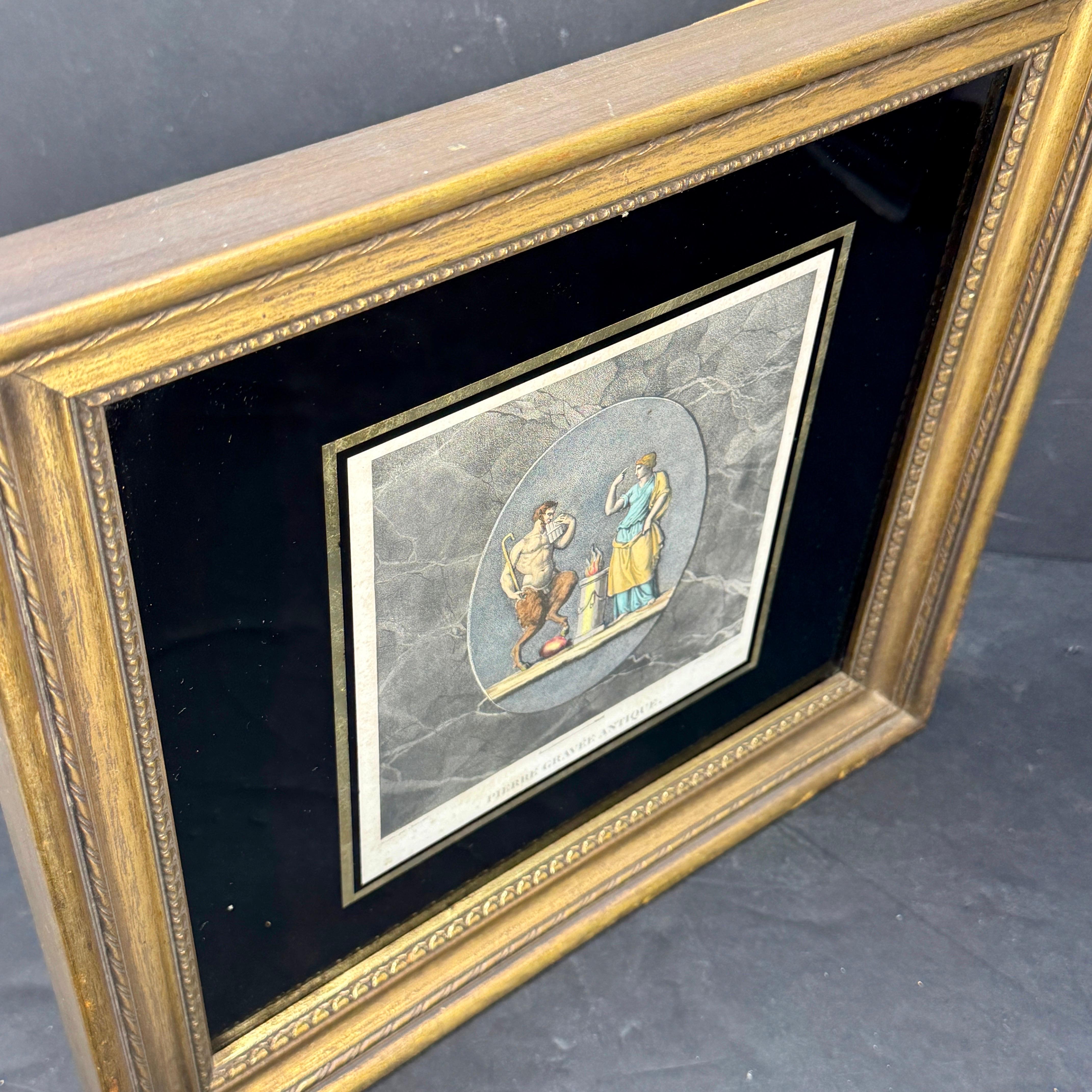 Set Four Hand Colored Pierre Gravees Antiques Engravings For Sale 4