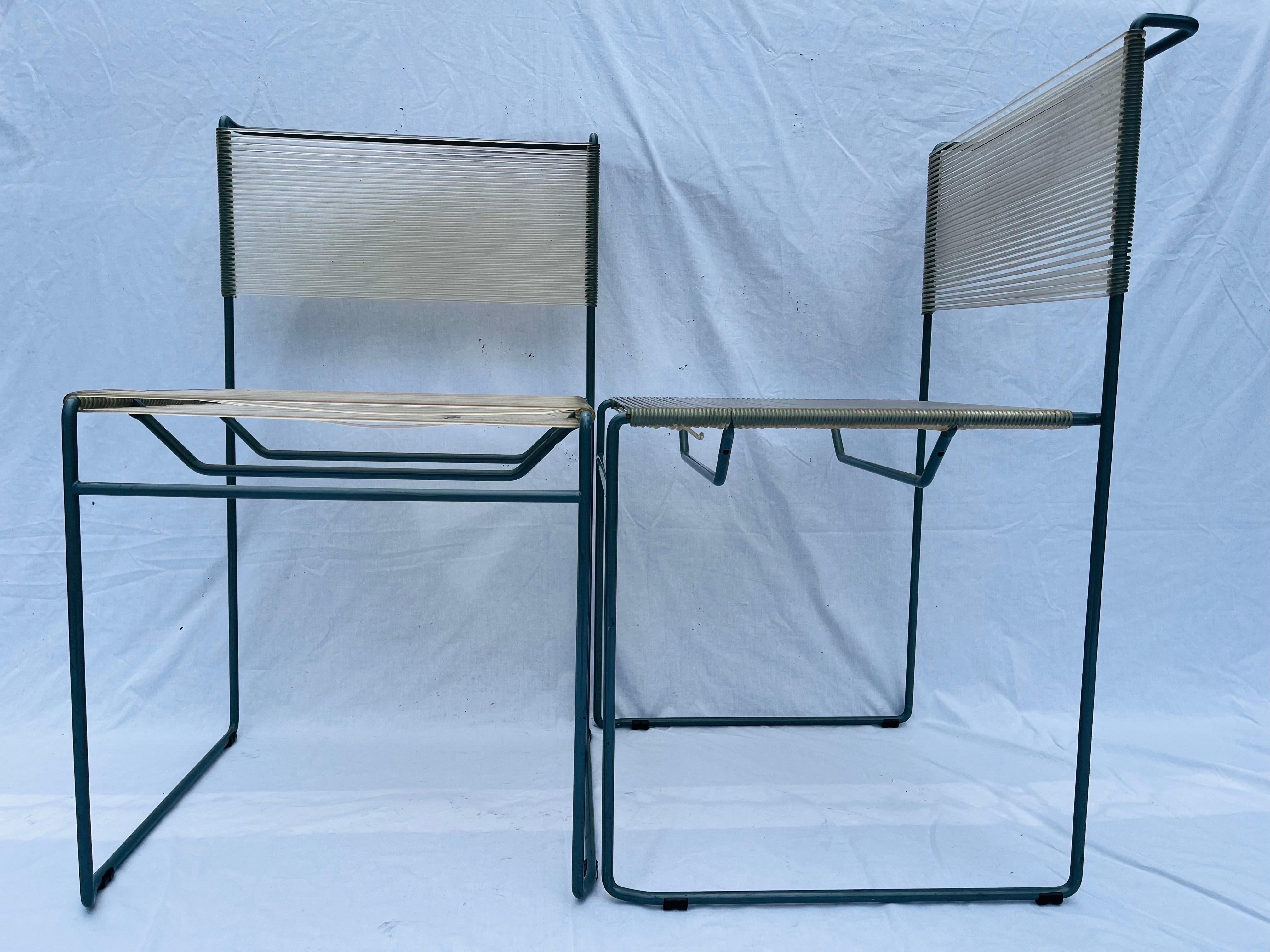 Set Four Italian Design Fly Line Spaghetti Strap Chairs by Giandomenico Belotti For Sale 3