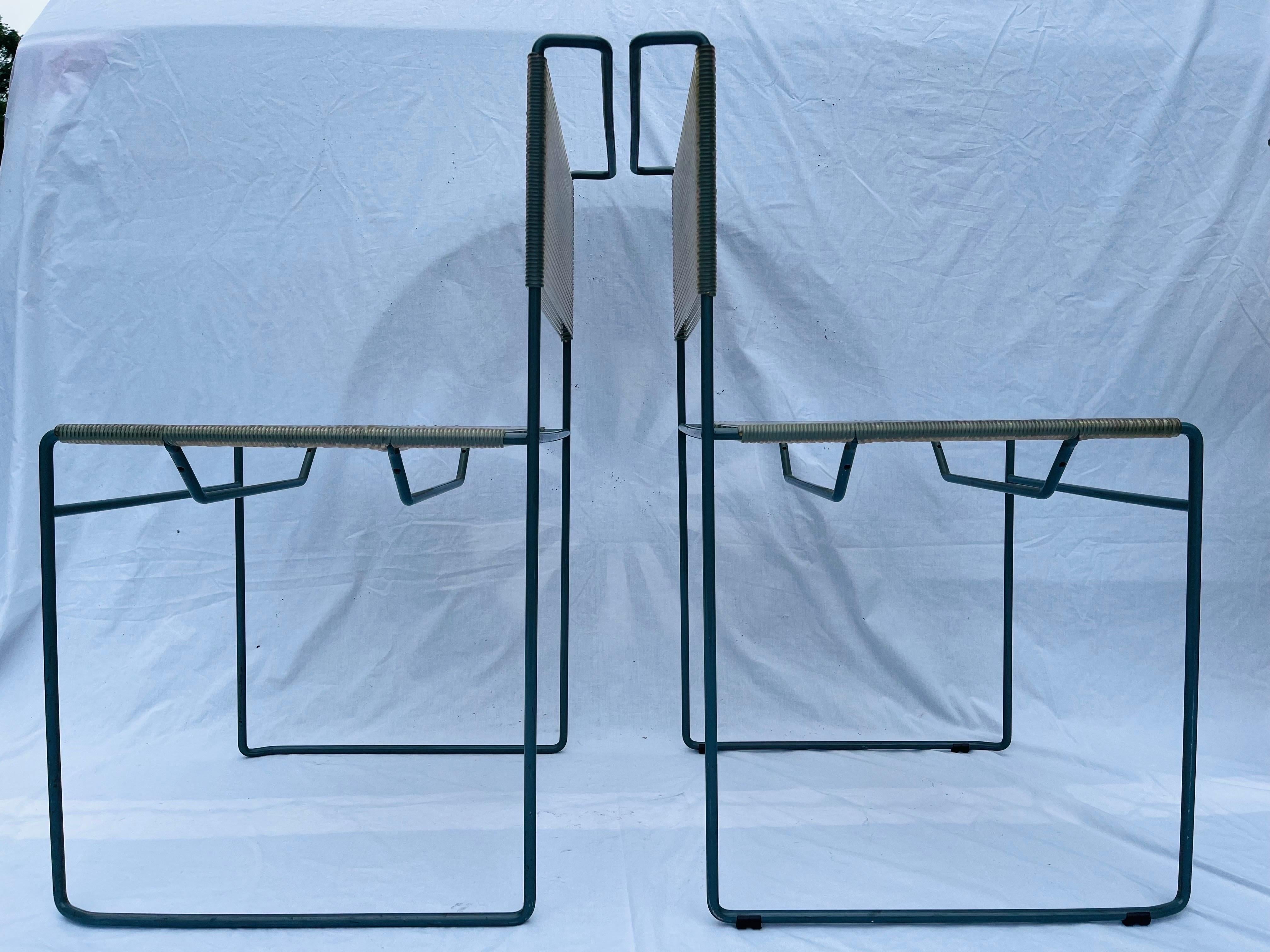 Set Four Italian Design Fly Line Spaghetti Strap Chairs by Giandomenico Belotti For Sale 5