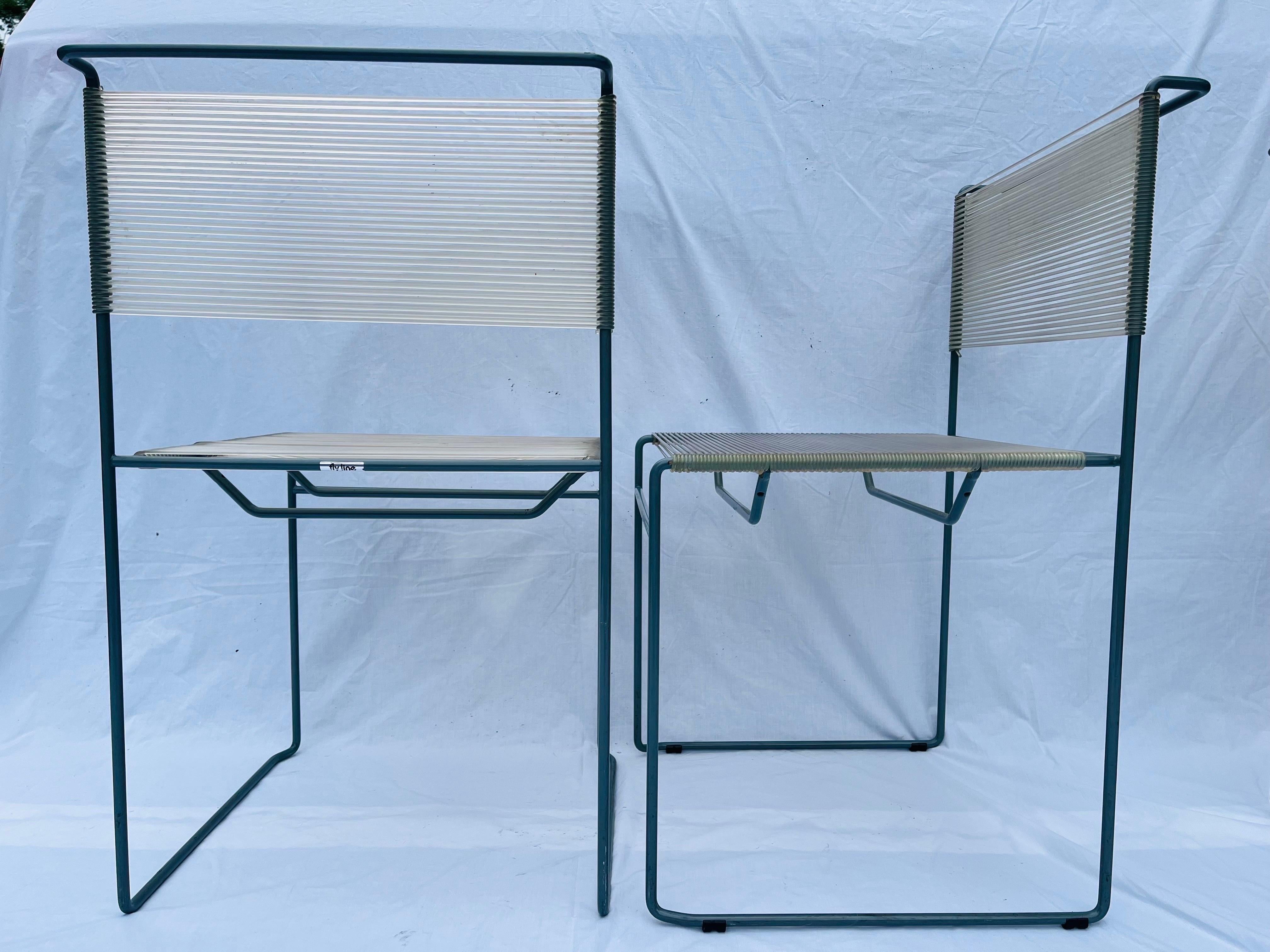 Set Four Italian Design Fly Line Spaghetti Strap Chairs by Giandomenico Belotti For Sale 7
