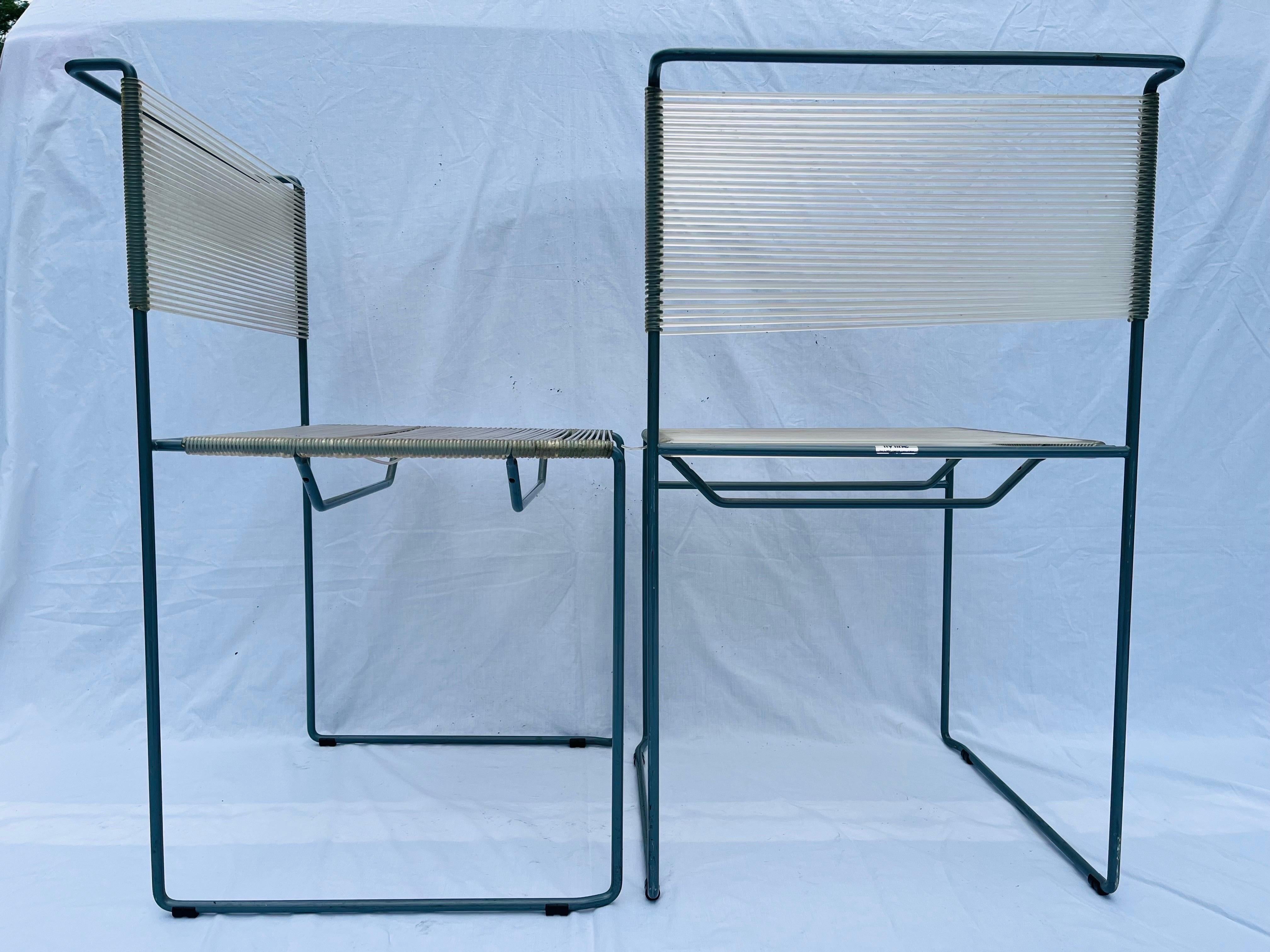 Set Four Italian Design Fly Line Spaghetti Strap Chairs by Giandomenico Belotti For Sale 8