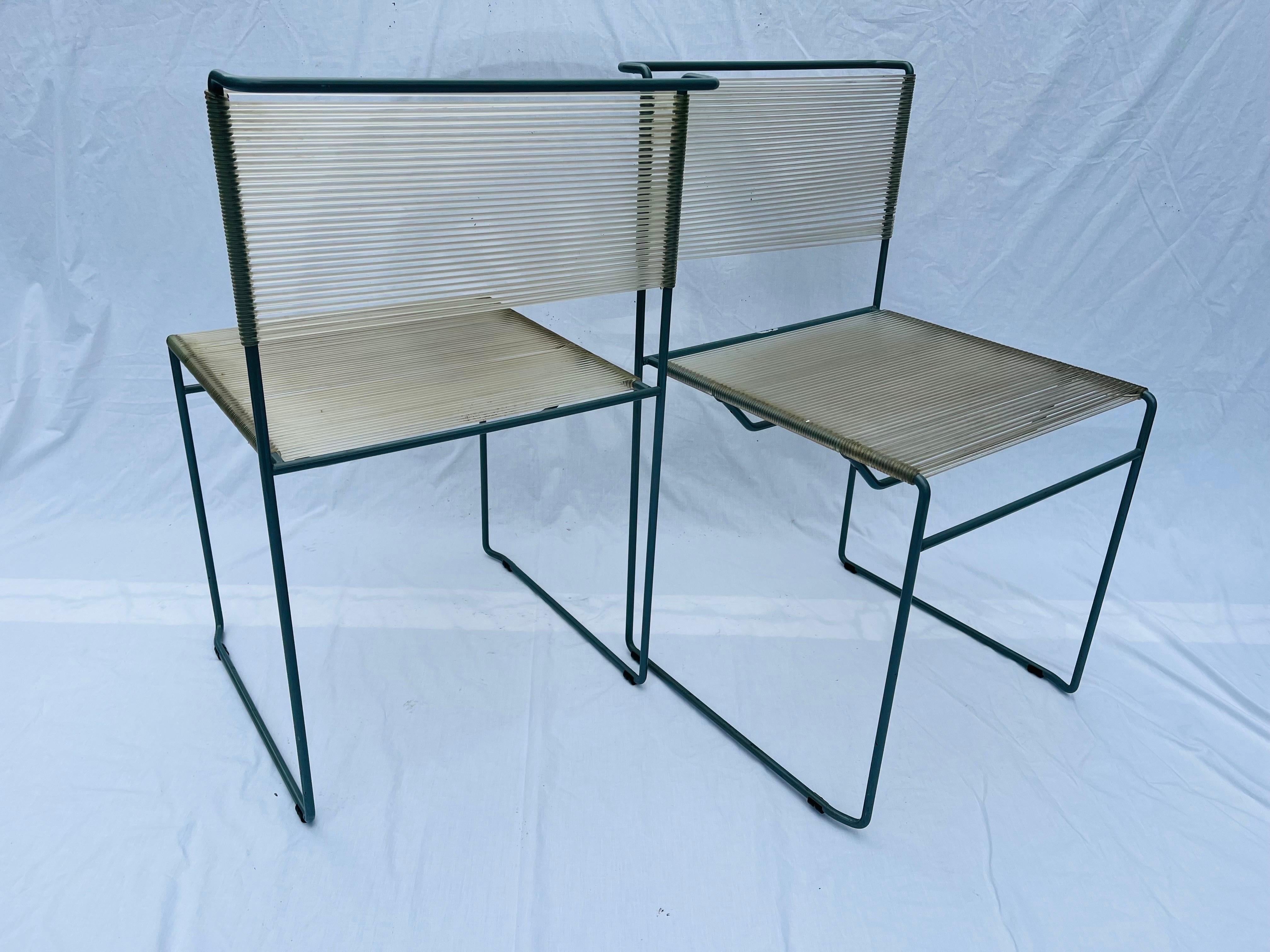 Set Four Italian Design Fly Line Spaghetti Strap Chairs by Giandomenico Belotti For Sale 1