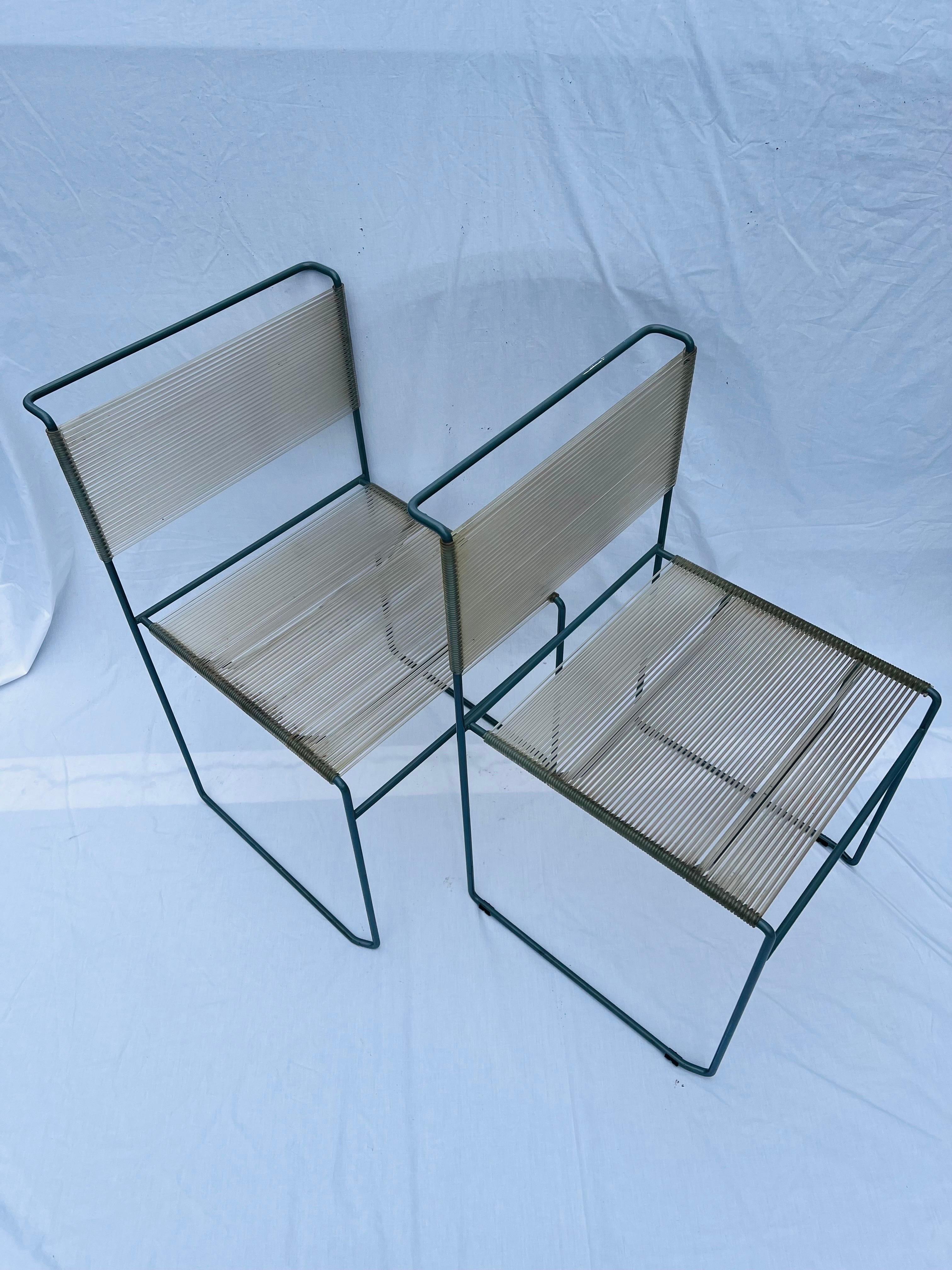 Set Four Italian Design Fly Line Spaghetti Strap Chairs by Giandomenico Belotti For Sale 2