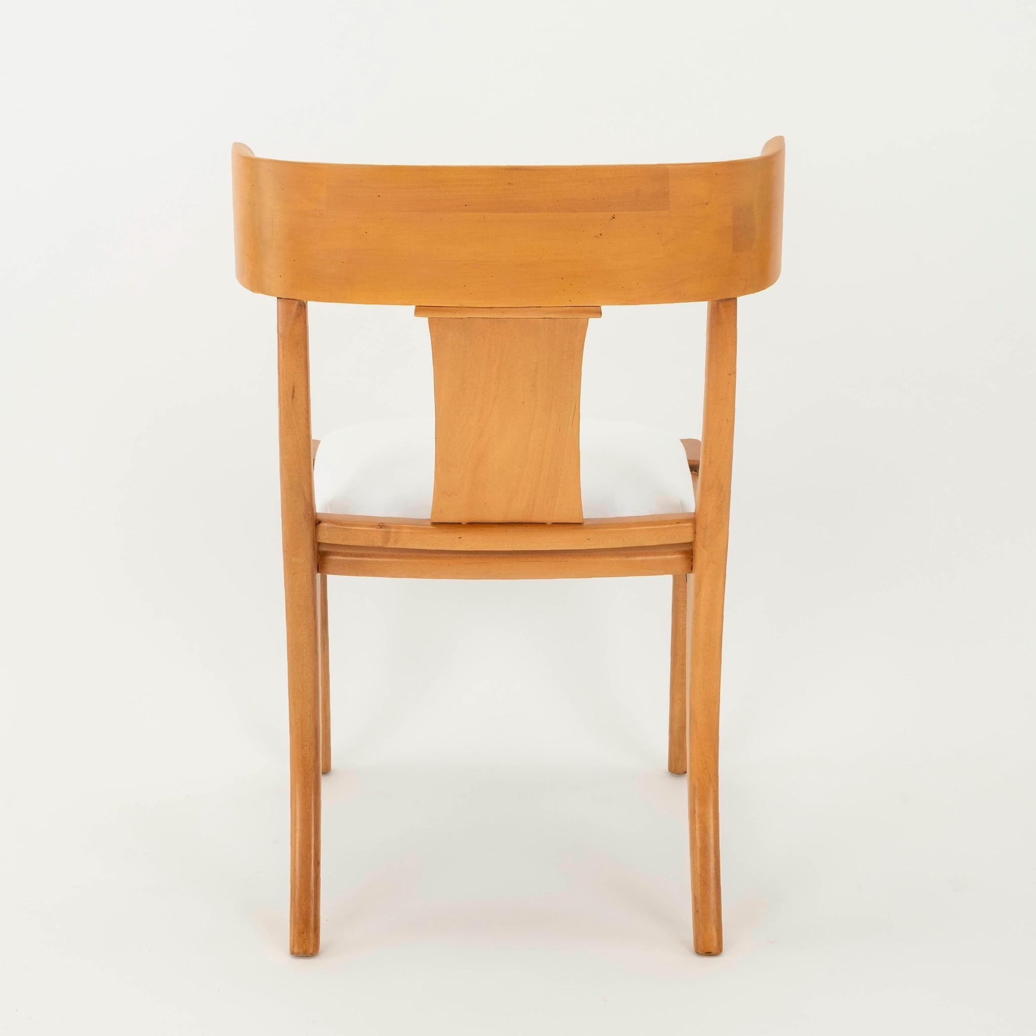 20th Century Set Four Klismos Chairs COM For Sale