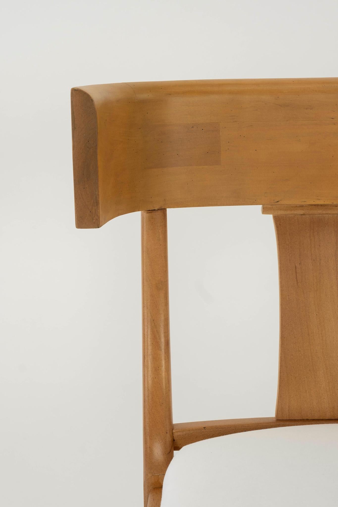 Wood Set Four Klismos Chairs COM For Sale
