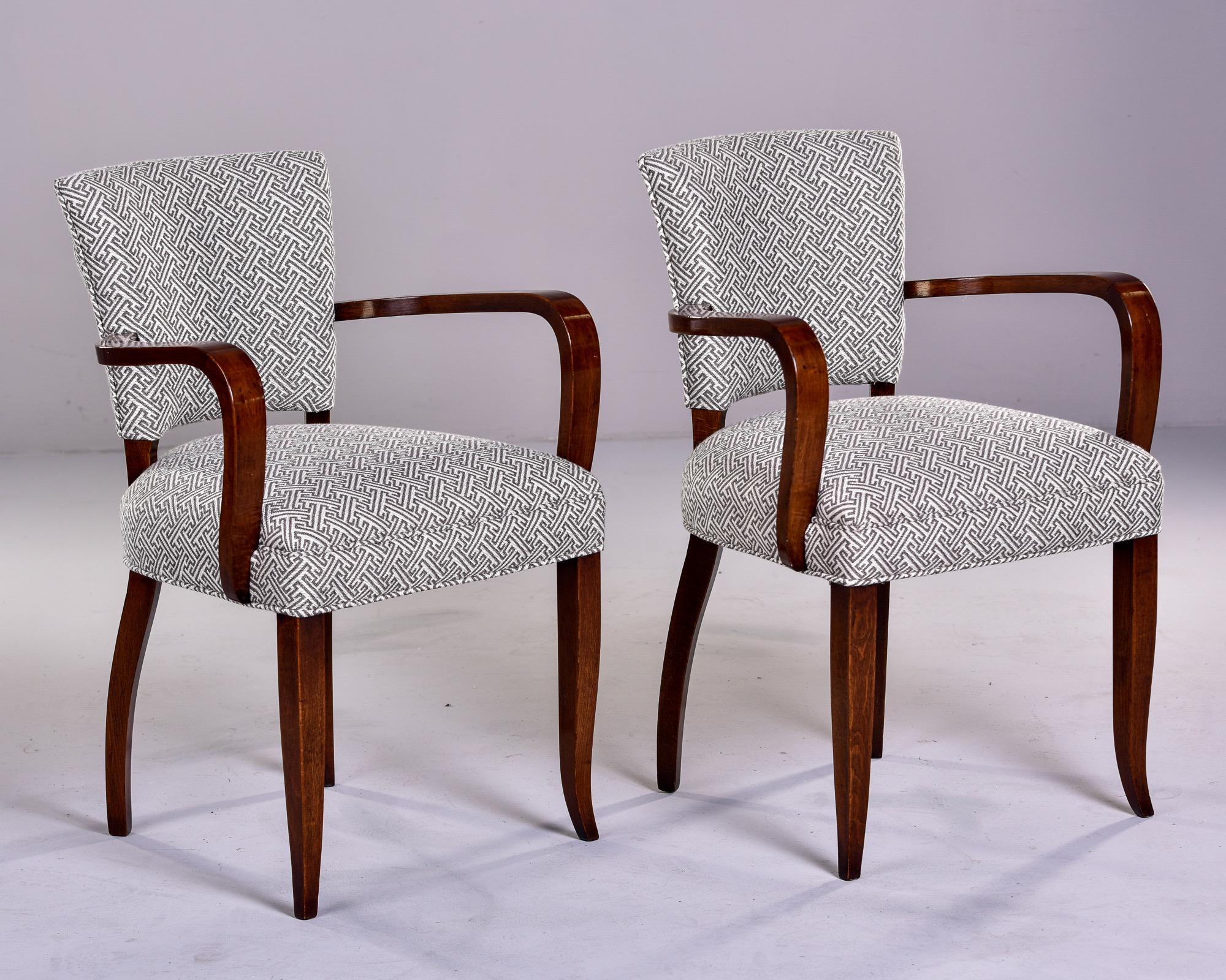 Set Four Mahogany Bridge Chairs with New Upholstery 2
