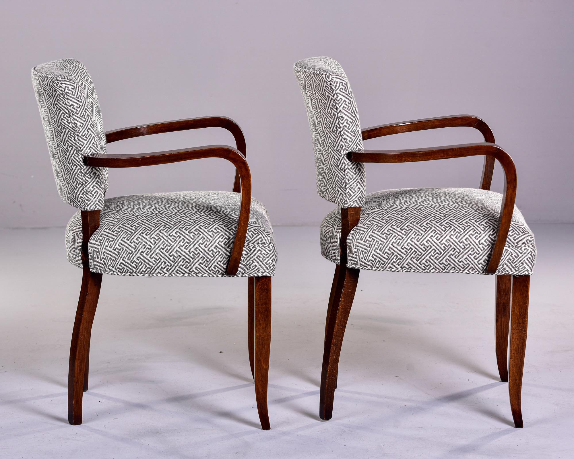 Set Four Mahogany Bridge Chairs with New Upholstery 3