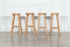 Set Four MidC Charlotte Perriand Style Pine Artists Stools