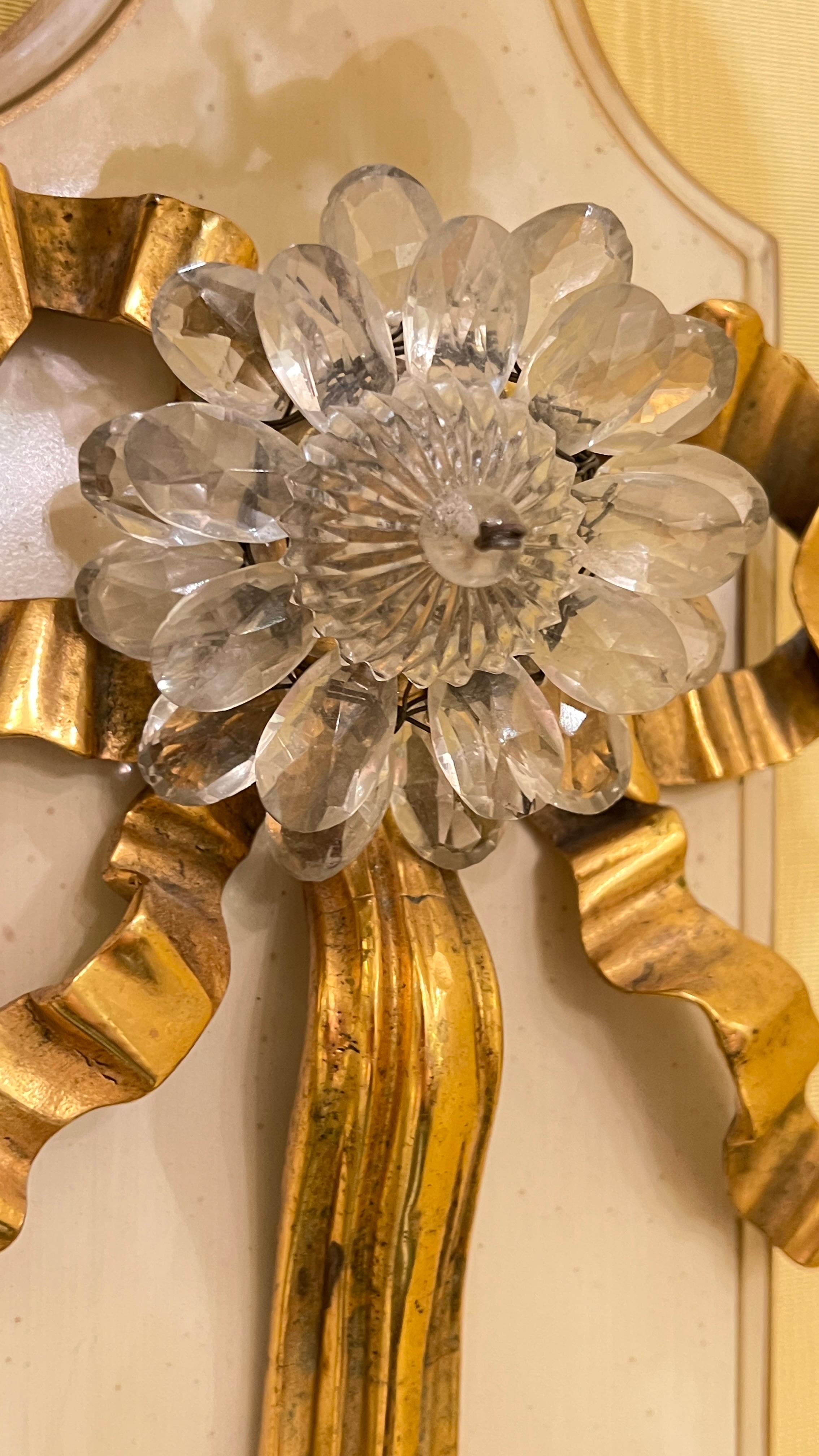 Set di quattro monumentali lampade francesi in porcellana floreale e metallo in stile Luigi XVI in vendita 5