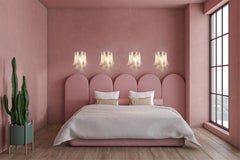 Set Four of Italian Petal Murano Sconces, Mazzega Style