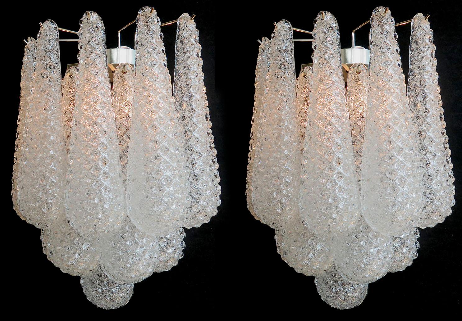 Set Four of Italian Wall Sconces, Murano, 1970s For Sale 11