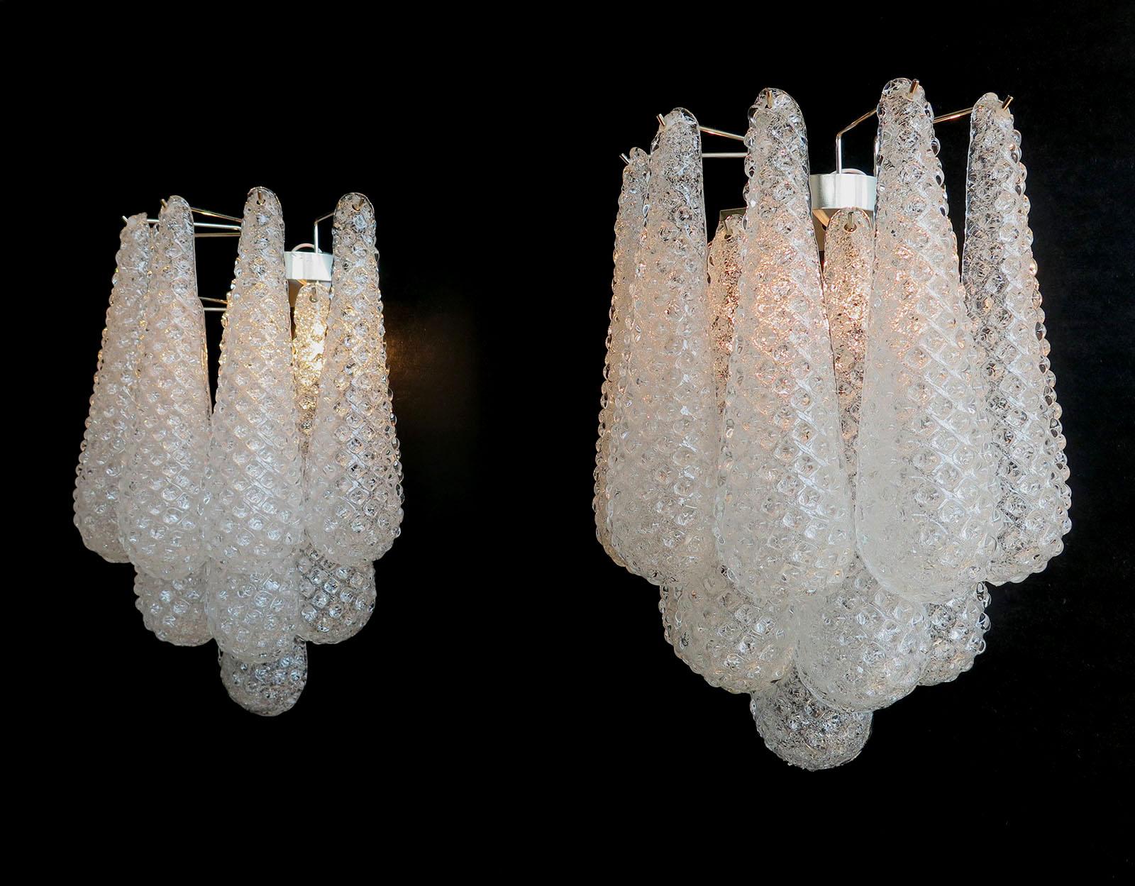 Set Four of Italian Wall Sconces, Murano, 1970s For Sale 5