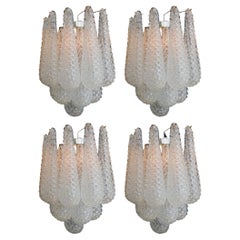 Set Four of Italian Wall Sconces, Murano, 1970s