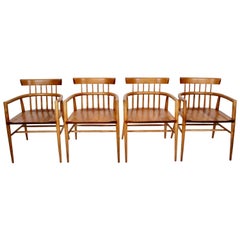 Set Four Paul McCobb Planner Group Maple Captains Chairs, Model 1532