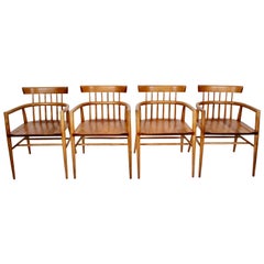 Set Four Paul McCobb Planner Group Maple Captains Chairs, Model 1532