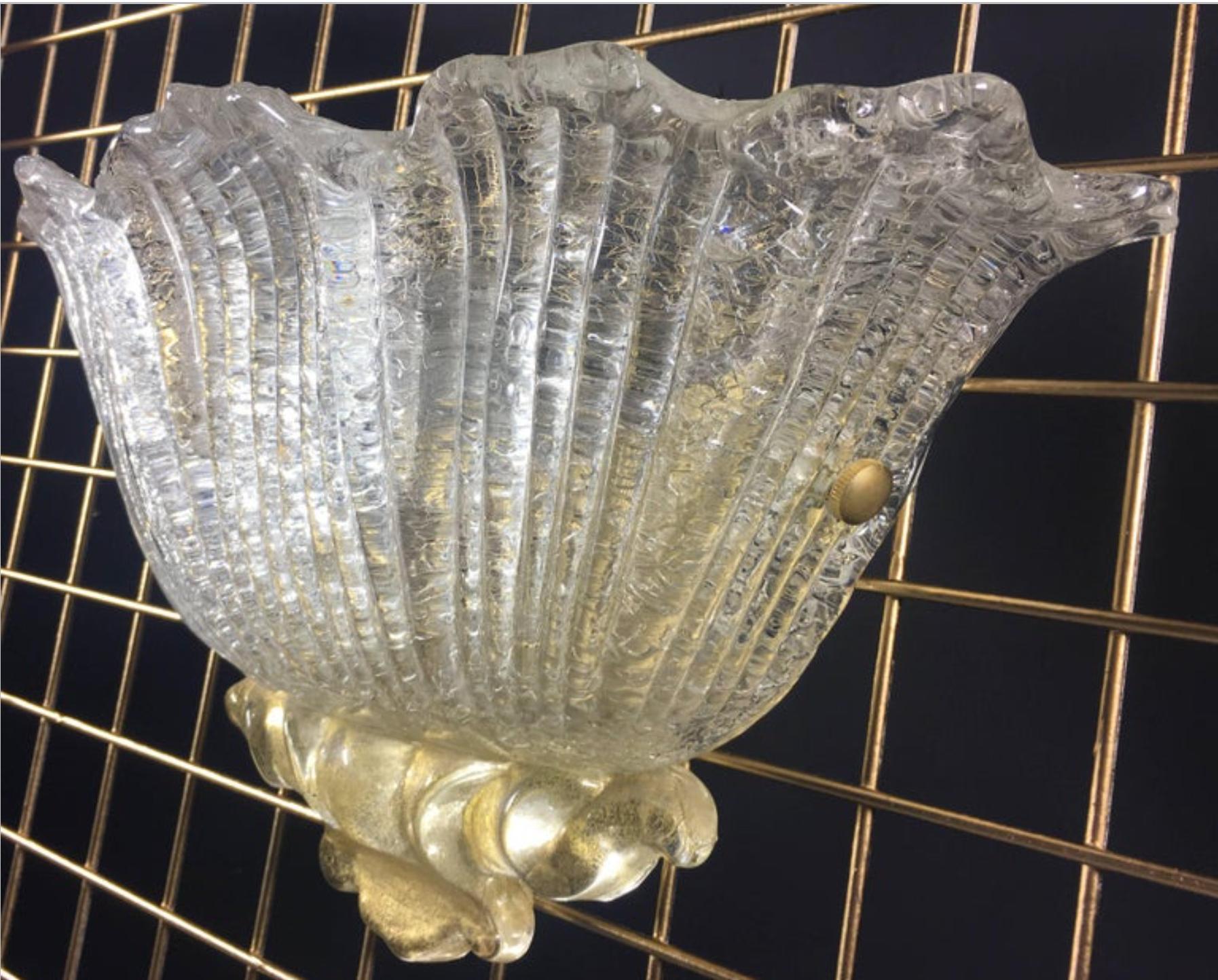 Metallo Set  Quattro lampade a incasso in oro stile Barovier & Toso, Murano, 1980 in vendita