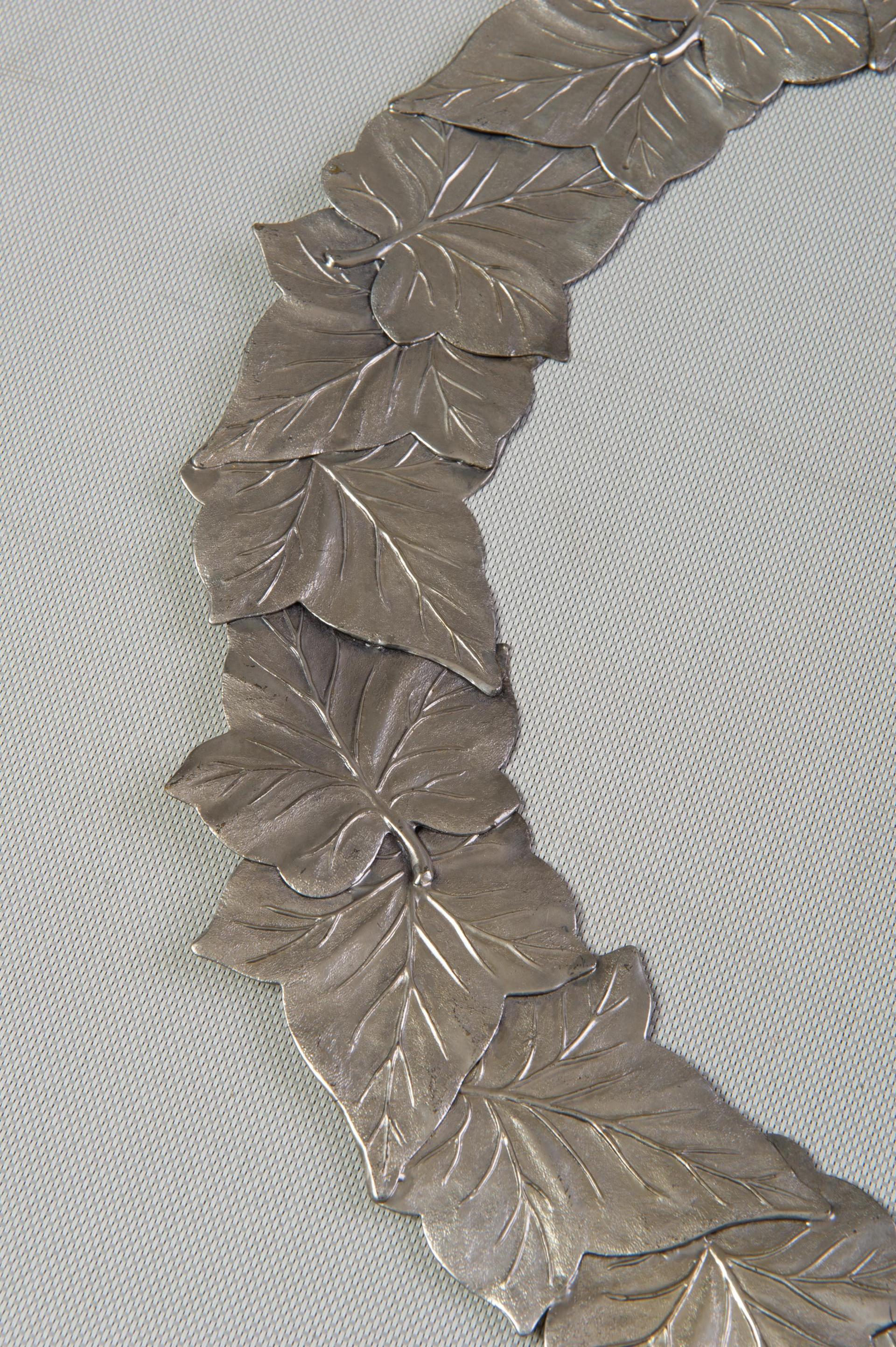 International Style Set Four Turn-Dishes Silver Plated Leaves For Sale