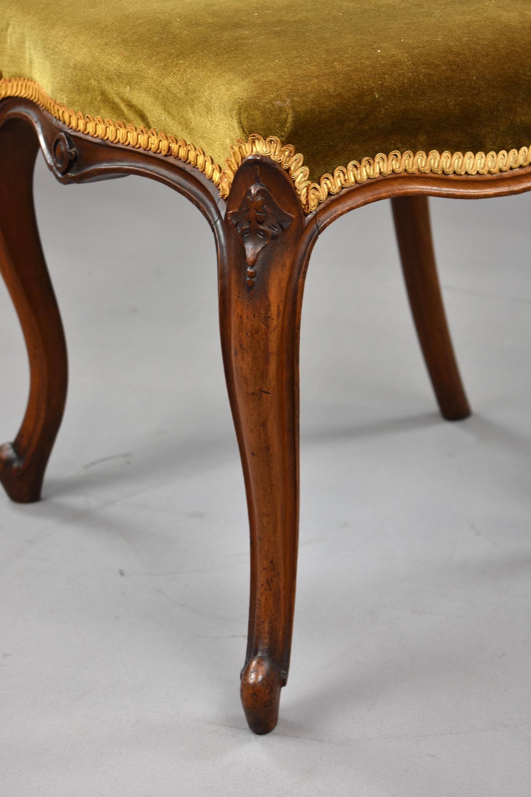 Set Four Victorian Walnut Dining Chairs 5