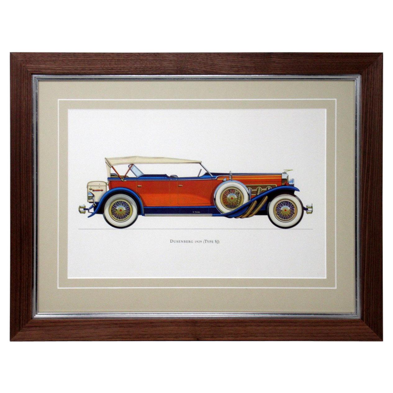 Set di quattro litografie di auto americane d'epoca, 1964 in vendita