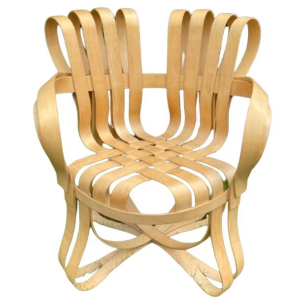 A set of Frank Gehry original Cross Check chairs with interwoven maple strips make these not only a very beautiful addition but are structurally sound and the backs flex for additional comfort.
Each chair is stamped with the Knoll Studio logo and