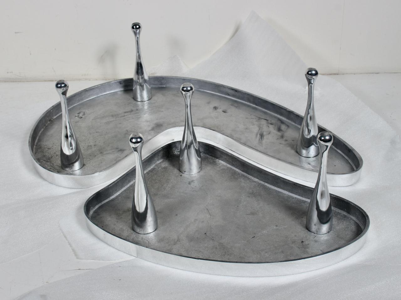 Set Frederick Kiesler Cast Aluminium Nesting Tables, 1980s Palazzetti Re-Edition 7