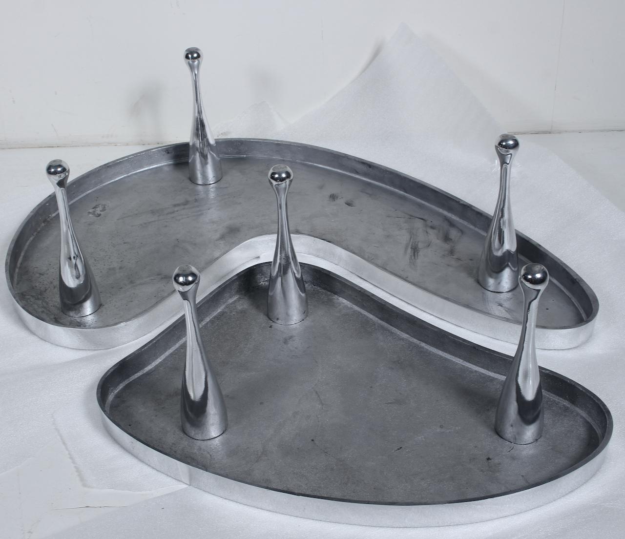 Set Frederick Kiesler Cast Aluminium Nesting Tables, 1980s Palazzetti Re-Edition 8