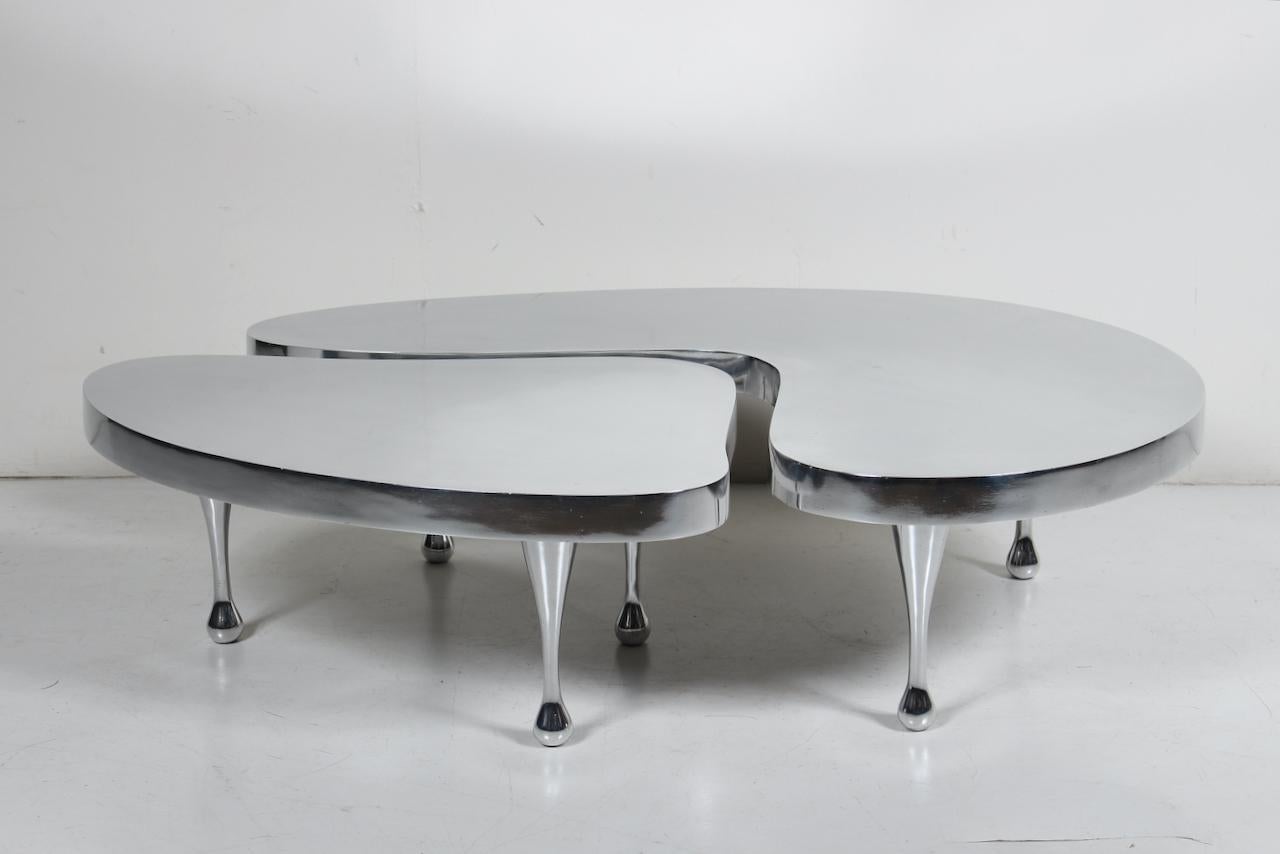Set Frederick Kiesler Cast Aluminium Nesting Tables, 1980s Palazzetti Re-Edition 12