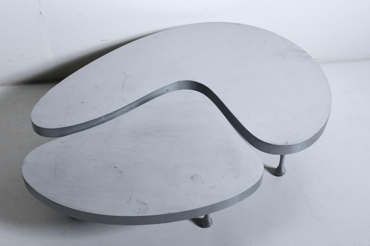 Ensemble de tables gigognes en fonte d'aluminium Frederick Keisler, réédition Palazzetti des années 1980 en vente 12