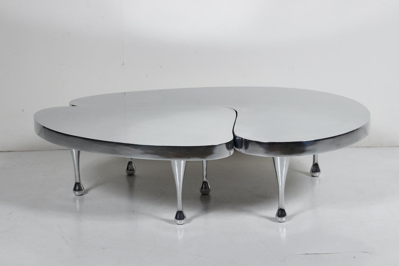 Set Frederick Kiesler Cast Aluminium Nesting Tables, 1980s Palazzetti Re-Edition 1