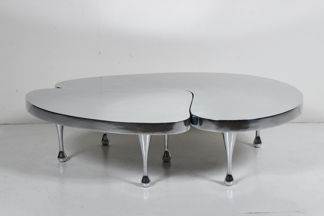 Set Frederick Kiesler Cast Aluminium Nesting Tables, 1980s Palazzetti Re-Edition 13